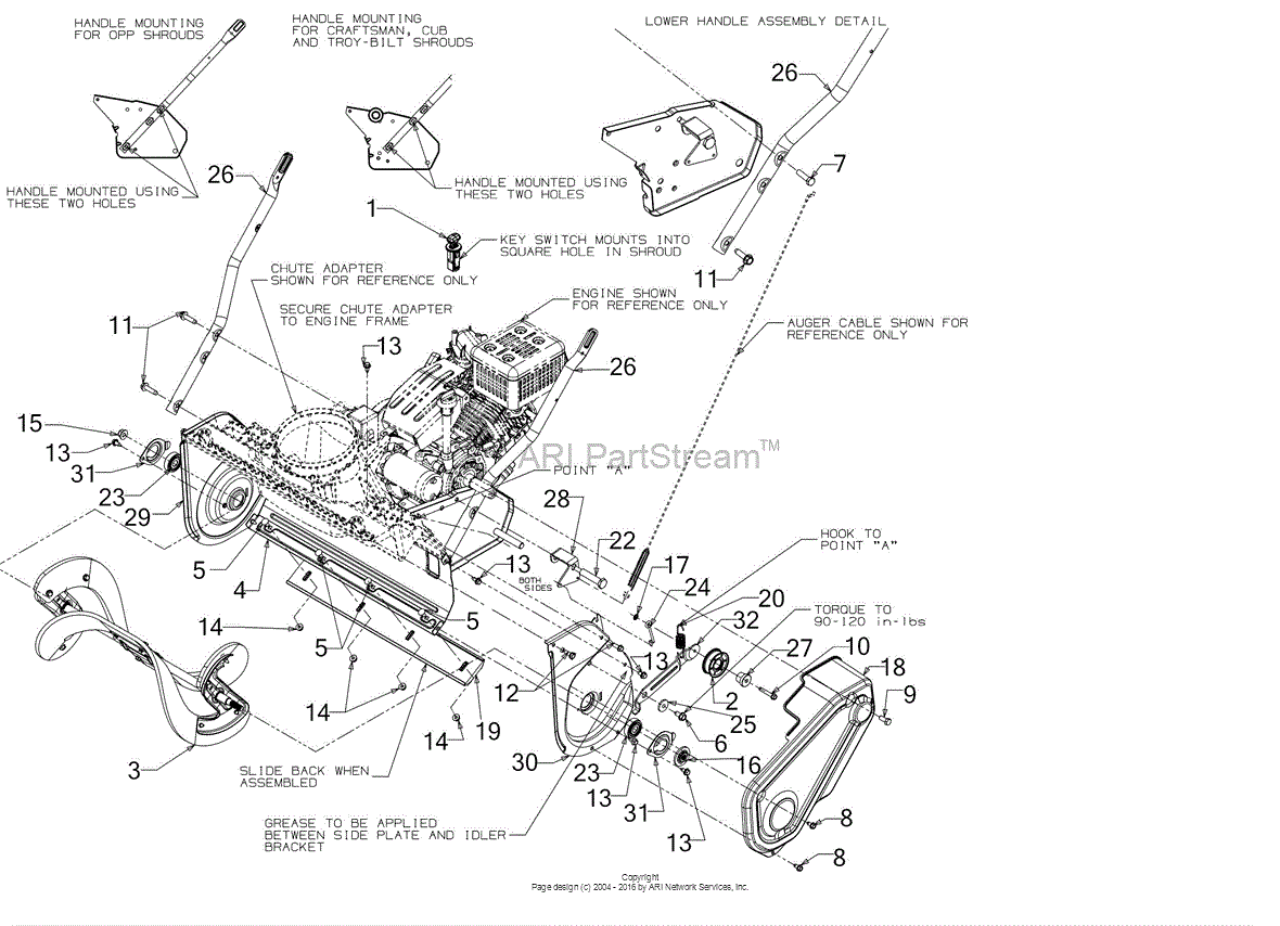 MTD 31AS2S5D799 (247.887803) (2016) Parts Diagram for Frame