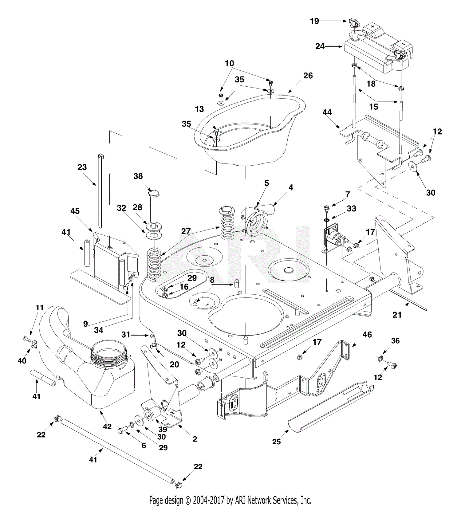 MTD 13A-328-099 (247.27020) (2003) Parts Diagram for Frame Assembly