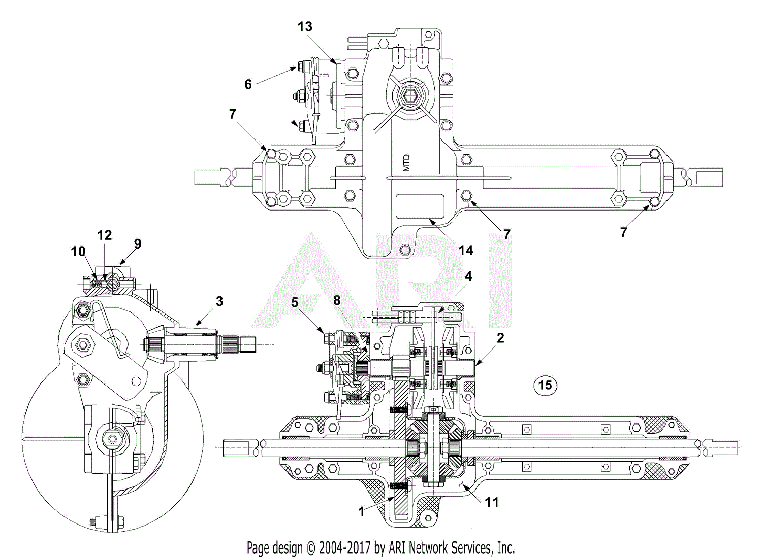 MTD 13A-344-700 (2004) Parts Diagram for Transmission Assembly
