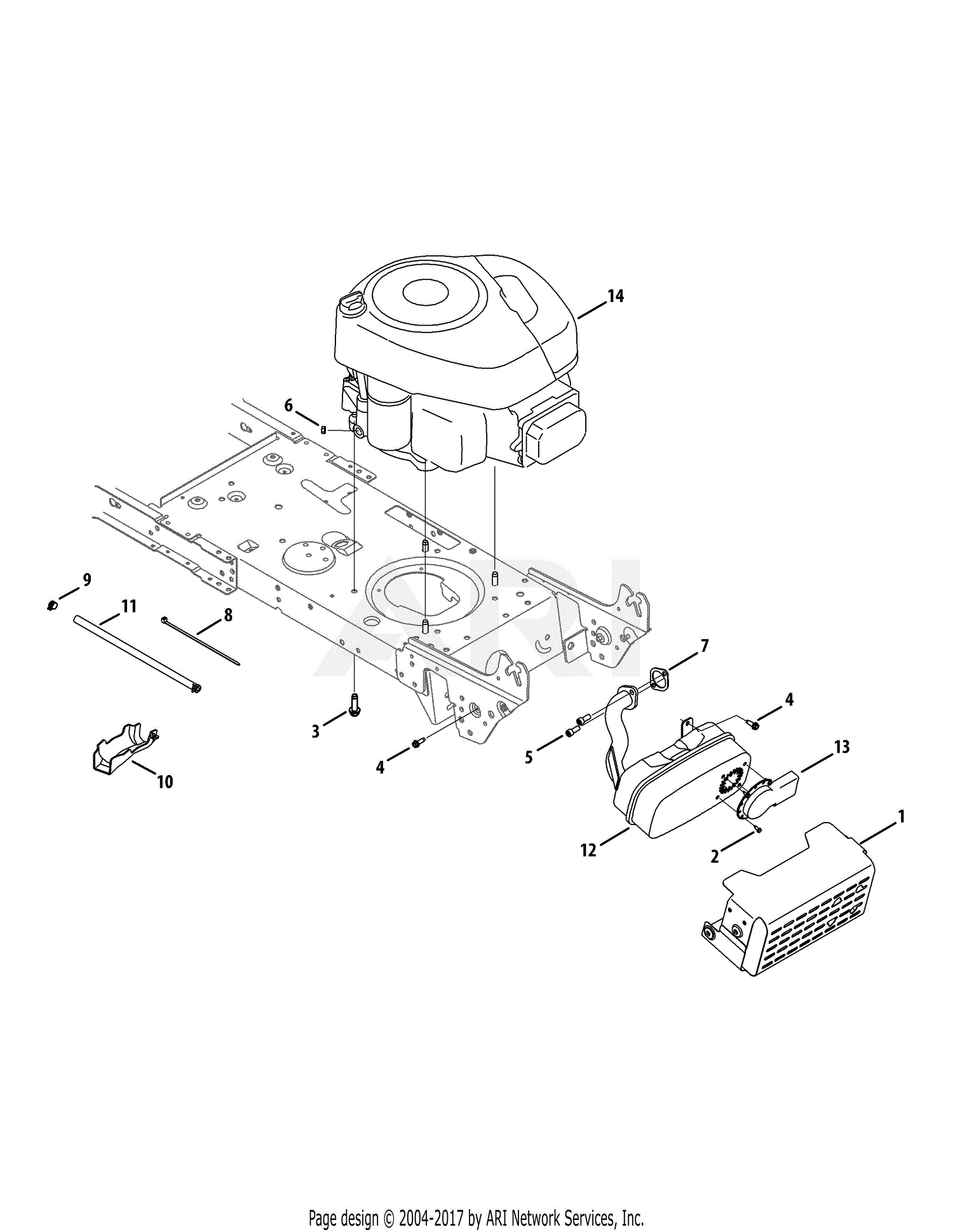 MTD 13AL78ST099 (247.288852) (2012) Parts Diagram for Engine Accessories