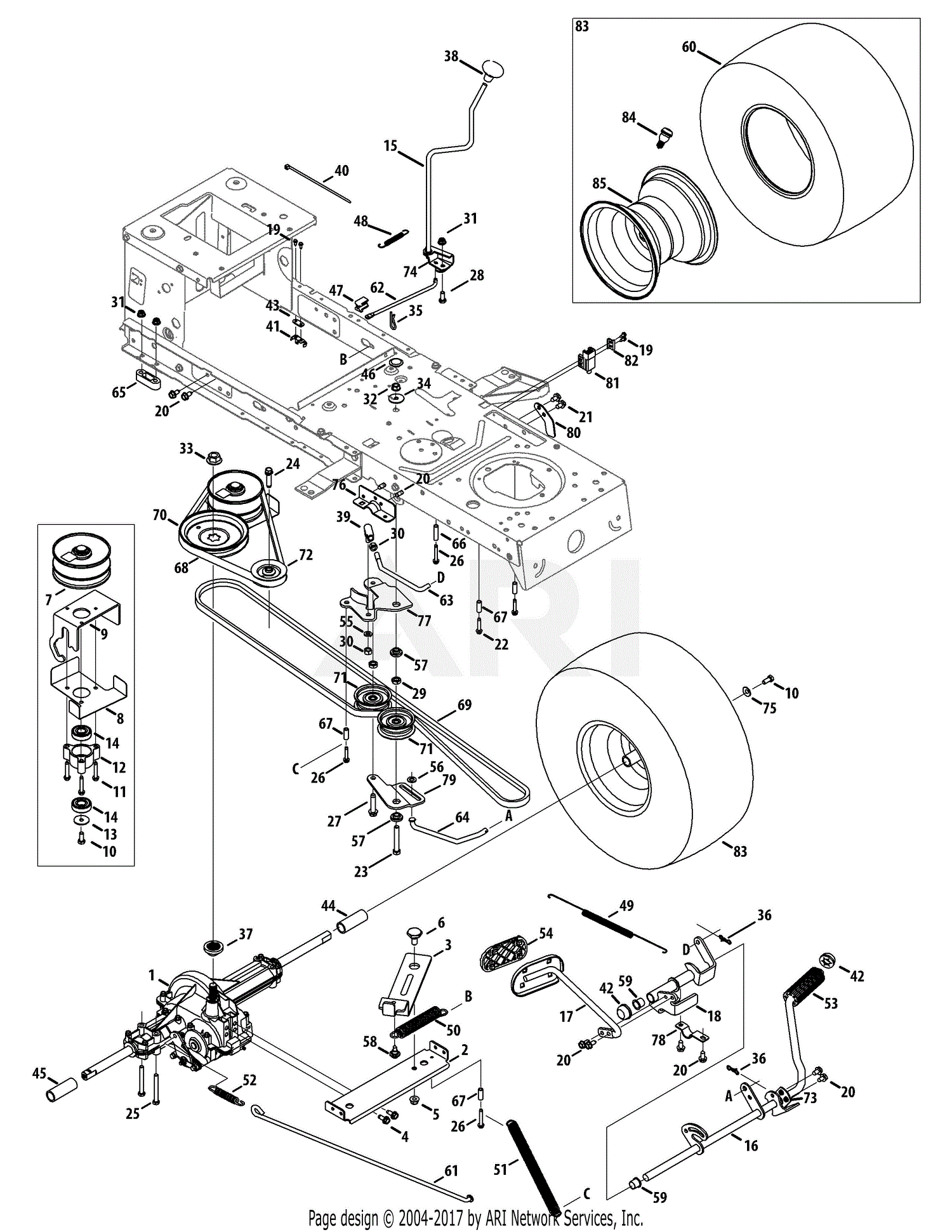 Mtd 13al78st099 (247.288852) (2012) Parts Diagram For Transmission 