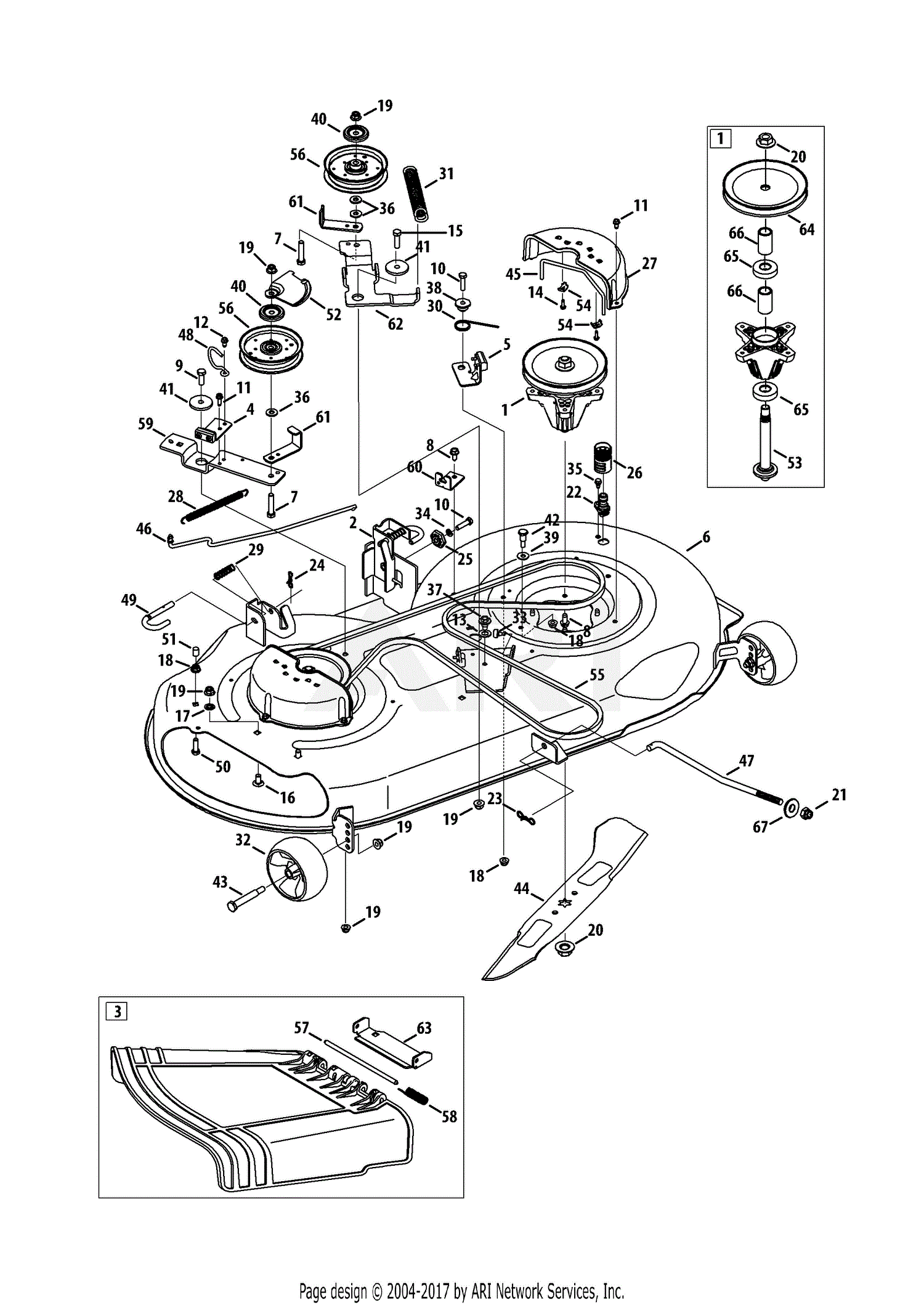 MTD 13AX79ST099 (247.289150) (LT2500) (2013) Parts Diagram for Mower Deck