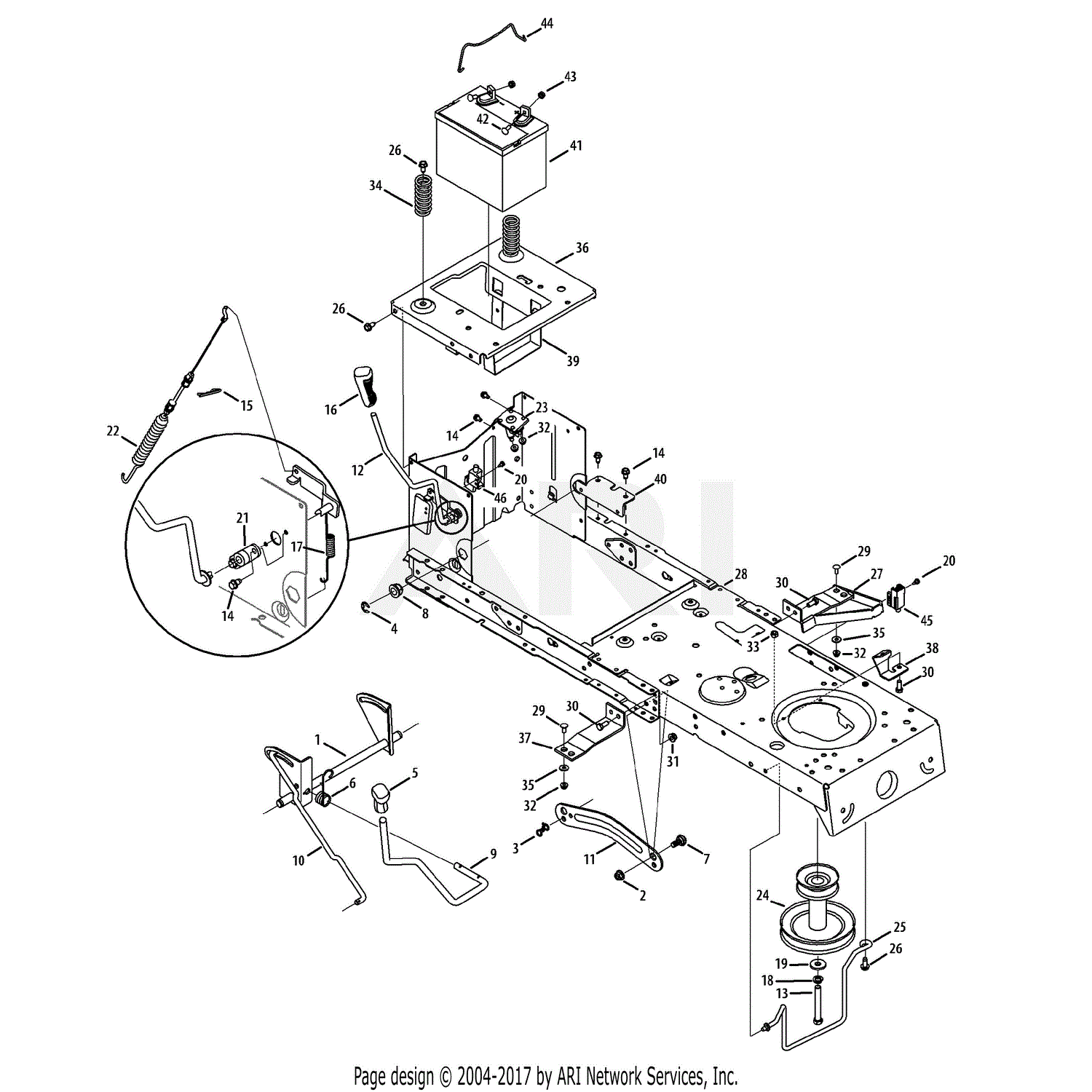 MTD 13BJ78SS099 (247.288843) (LT2000) (2013) Parts Diagram for Frame