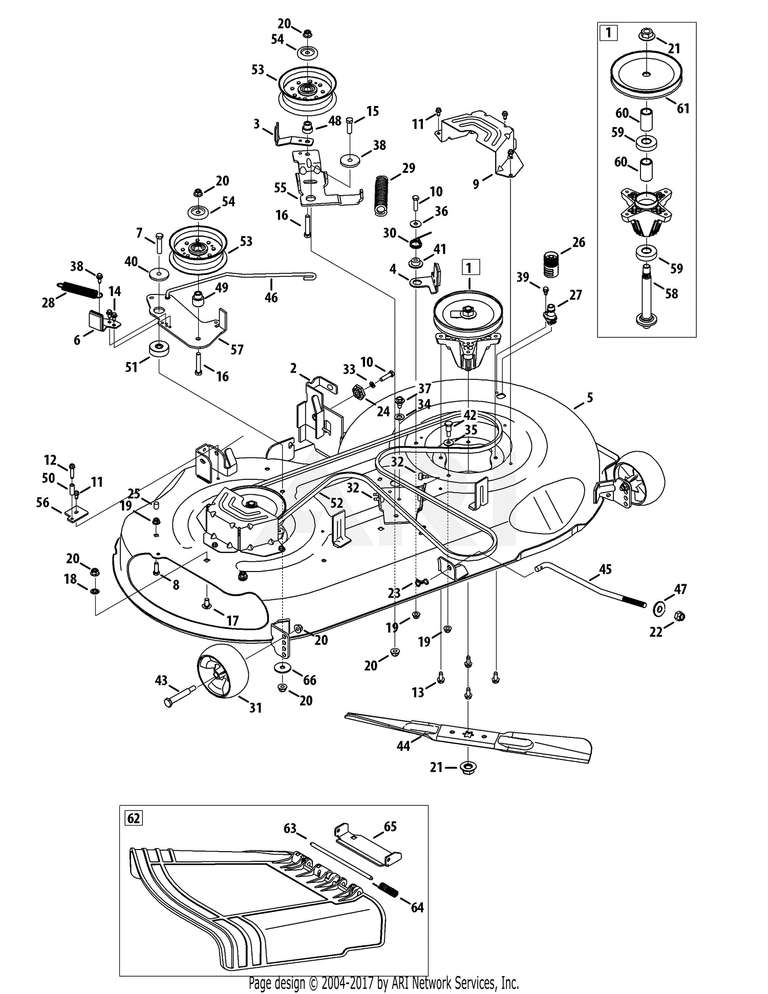 Craftsman 54 Mower Deck Parts Diagram