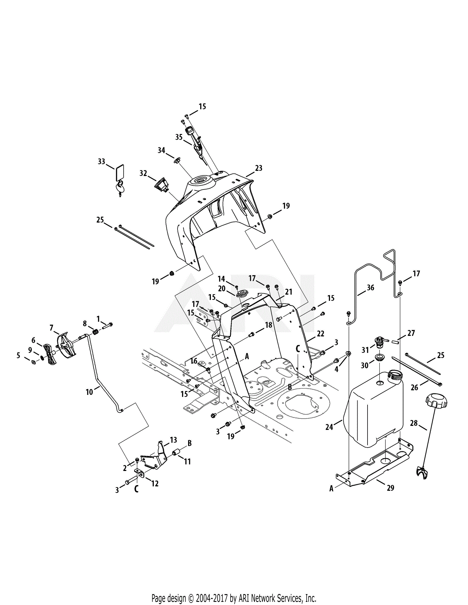 MTD 13AL78XT099 (247.203744) (T1600) (2015) Parts Diagram for Dash ...