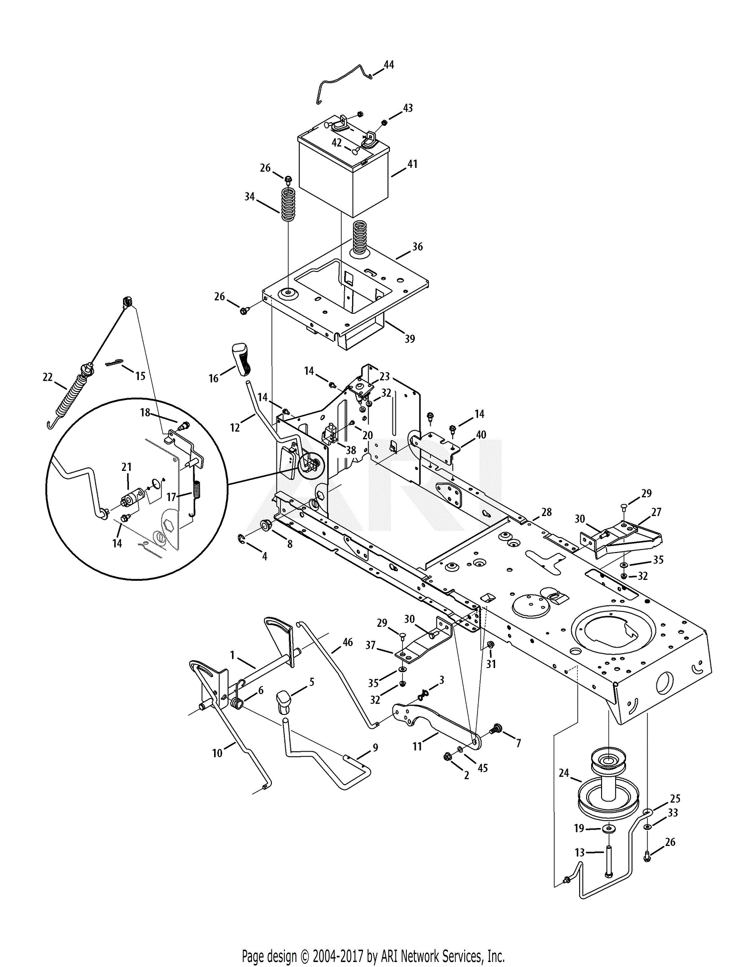 MTD 13AL78XT099 (247.203744) (T1600) (2015) Parts Diagram for Frame ...