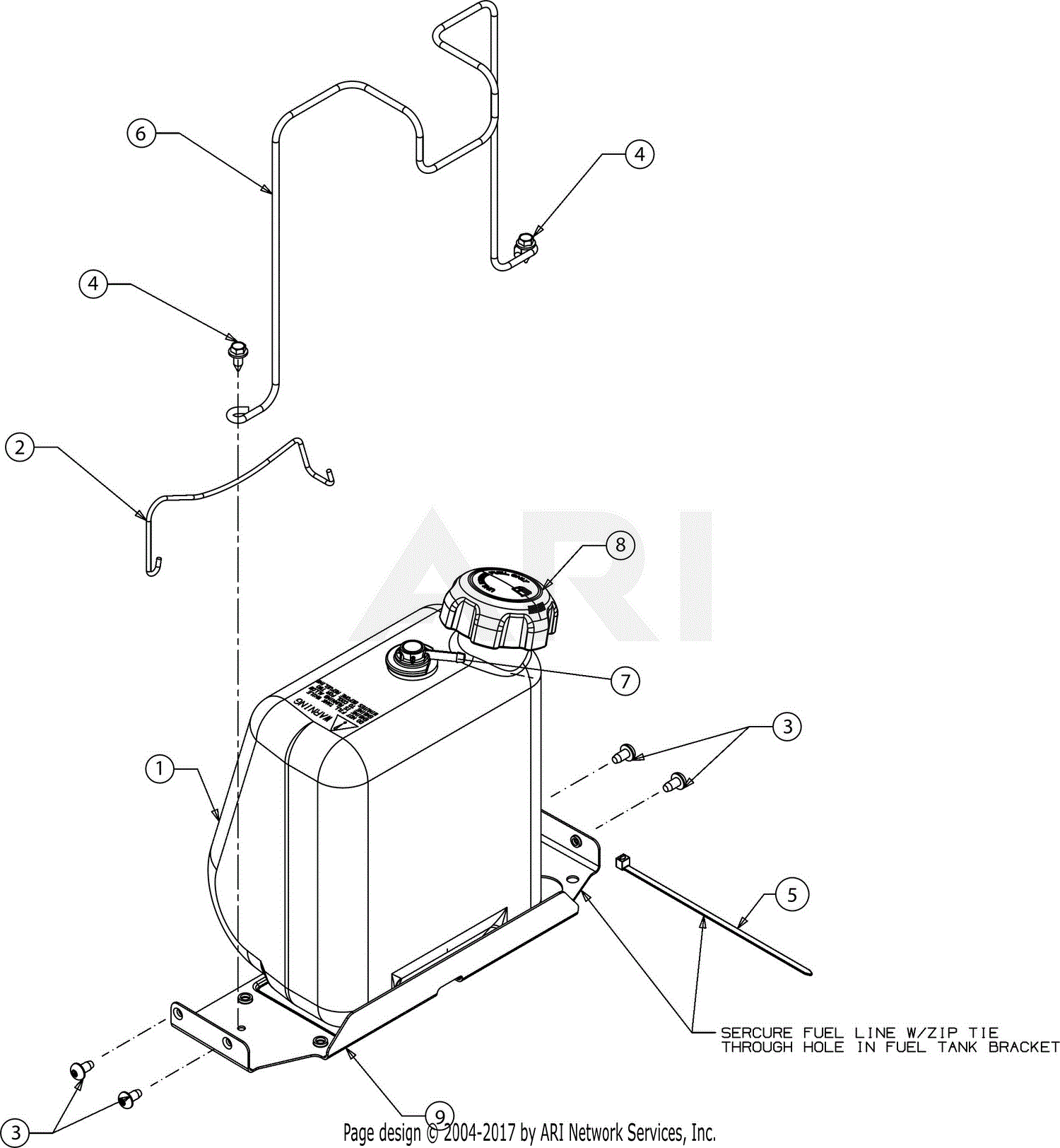 MTD 13A277XS099 (247.203706) (T1000) (2017) Parts Diagram for Fuel 