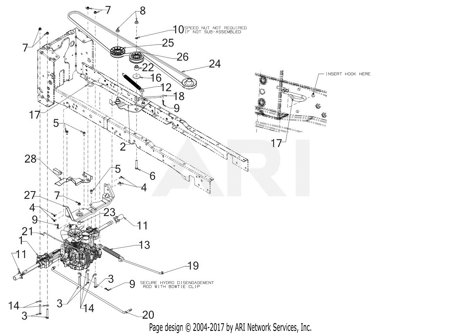 MTD 13AAA1ZW099 (247.273340) (T3200) (2018) Parts Diagram for Drive