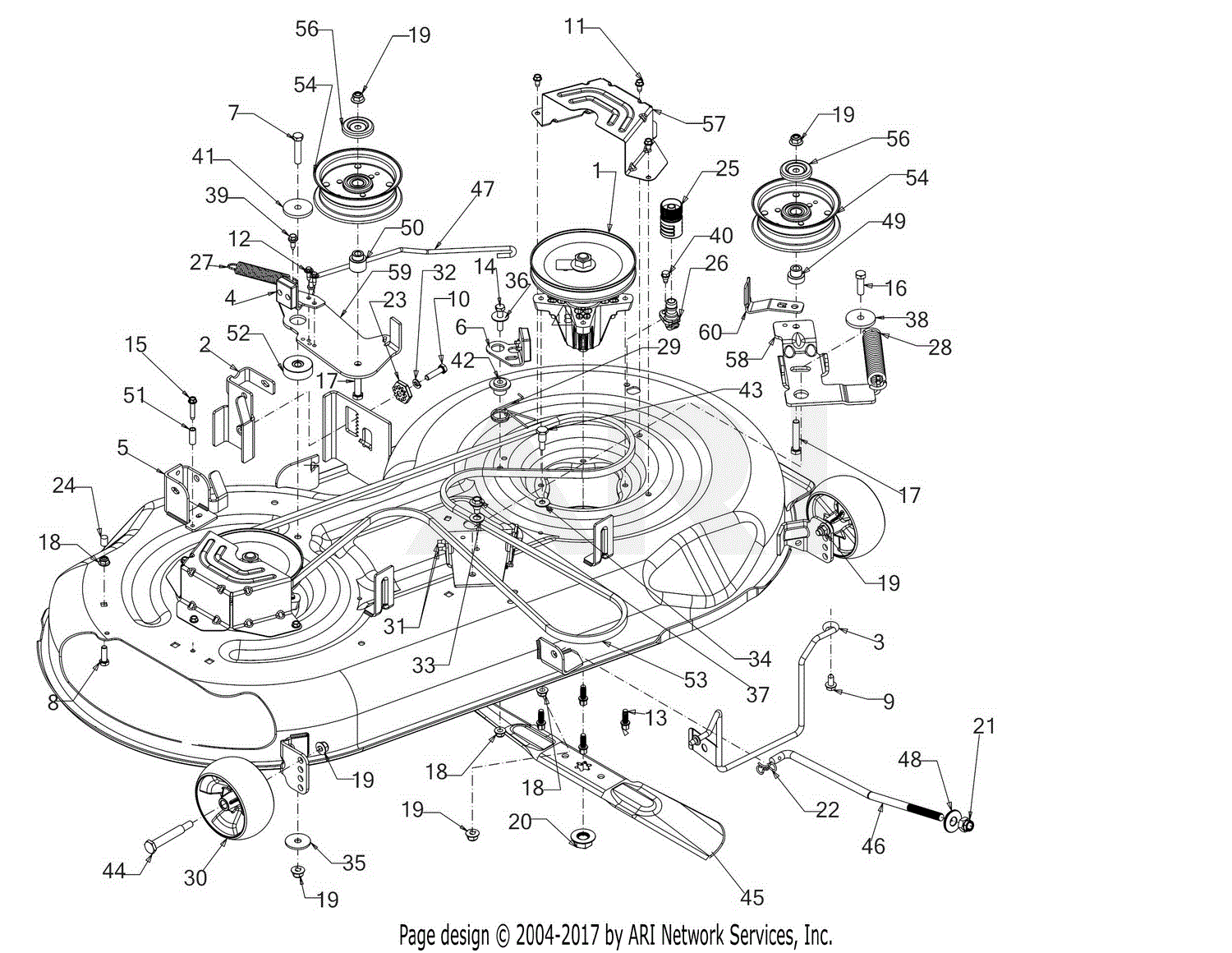 MTD 13AL79XT099 (247.255880) (T2600) (2018) Parts Diagram for Deck