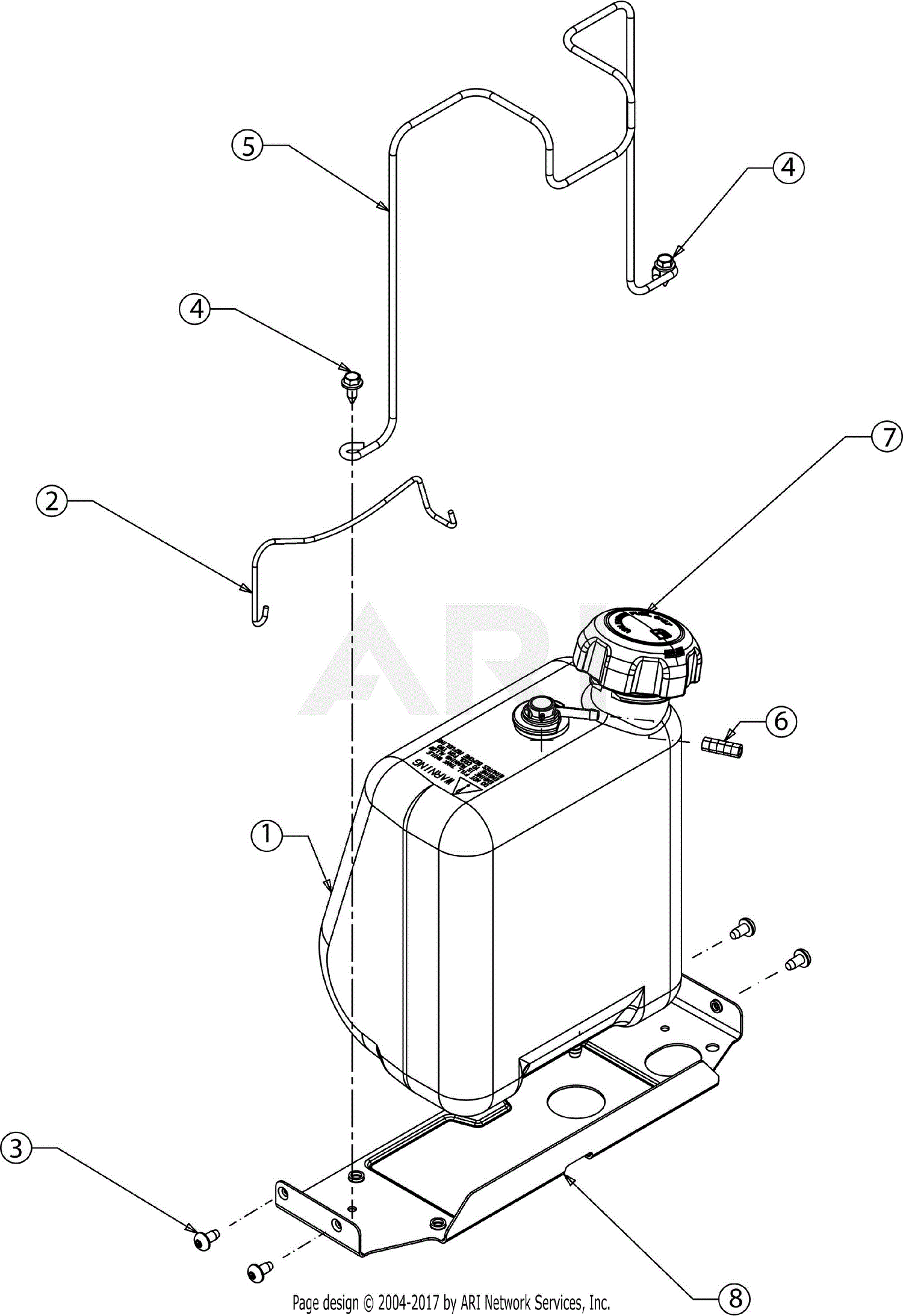 MTD 13BL78XT099 (247.273430) (T1700) (2018) Parts Diagram for Fuel Tank