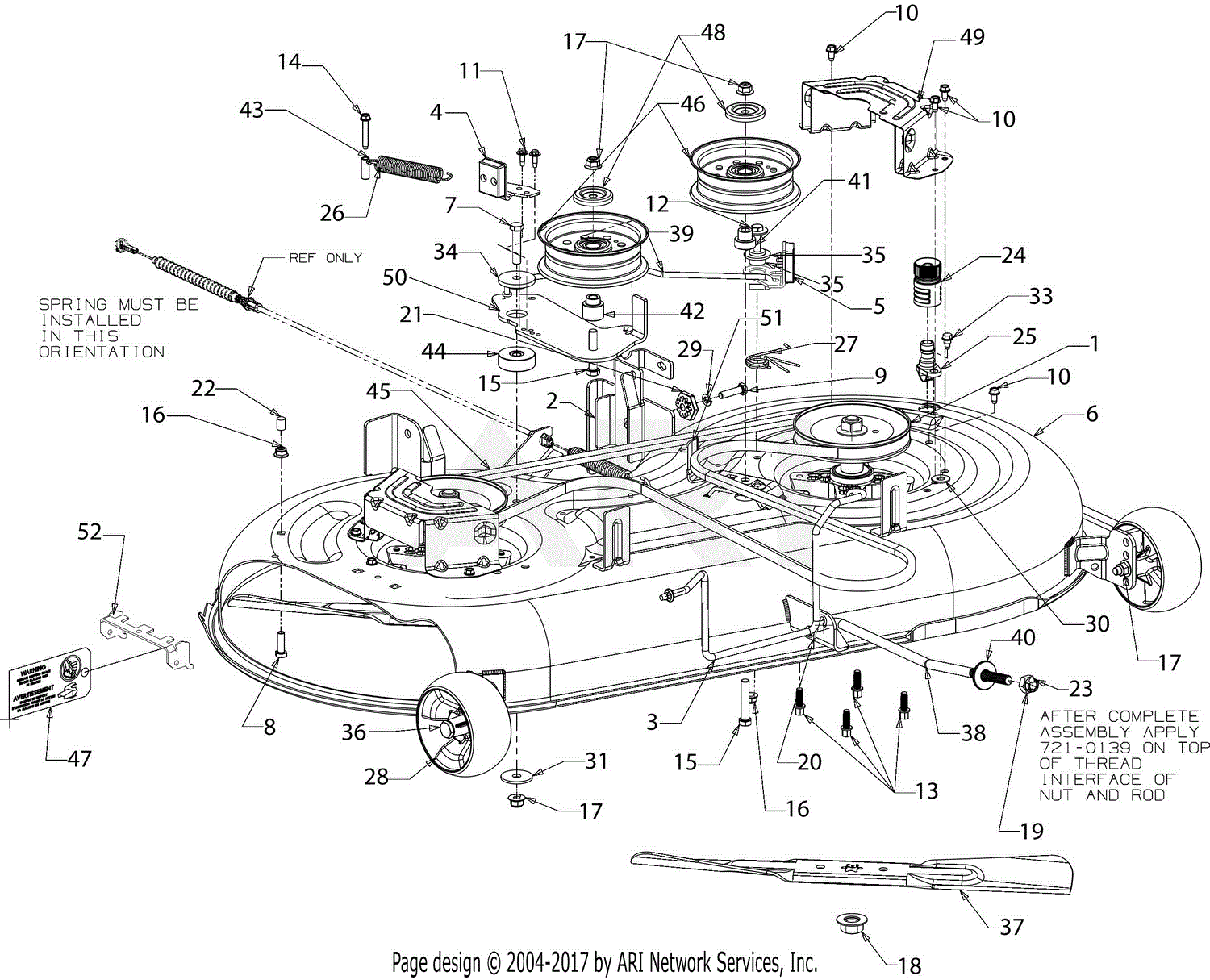 Craftsman dlt 3000 mower deck deals parts