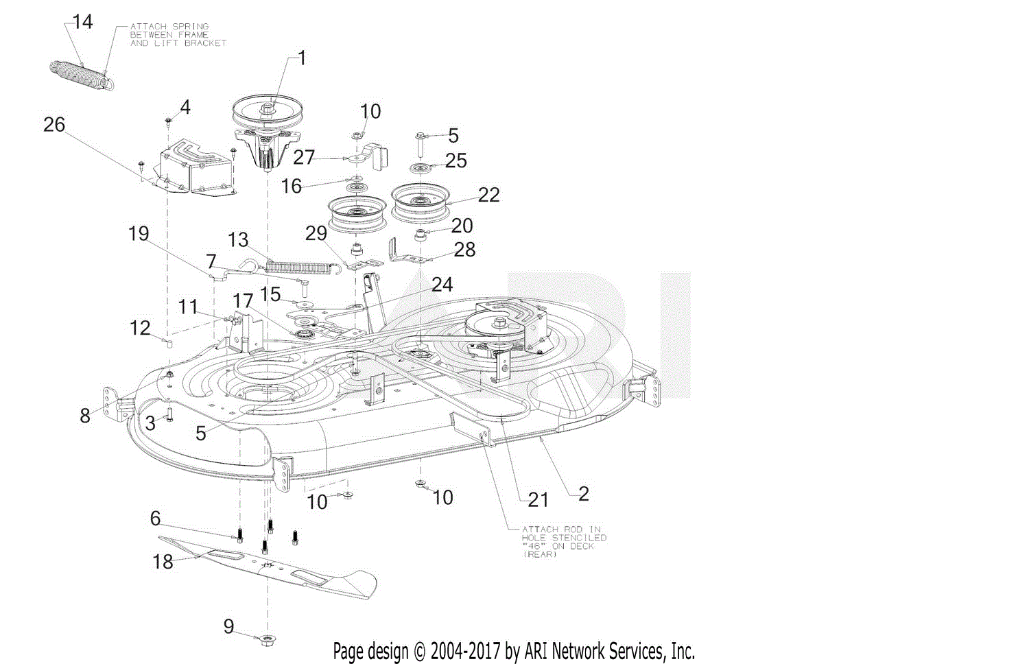 MTD 13BQA1ZT099 247.270421 T8200 2018 Parts Diagram for Deck