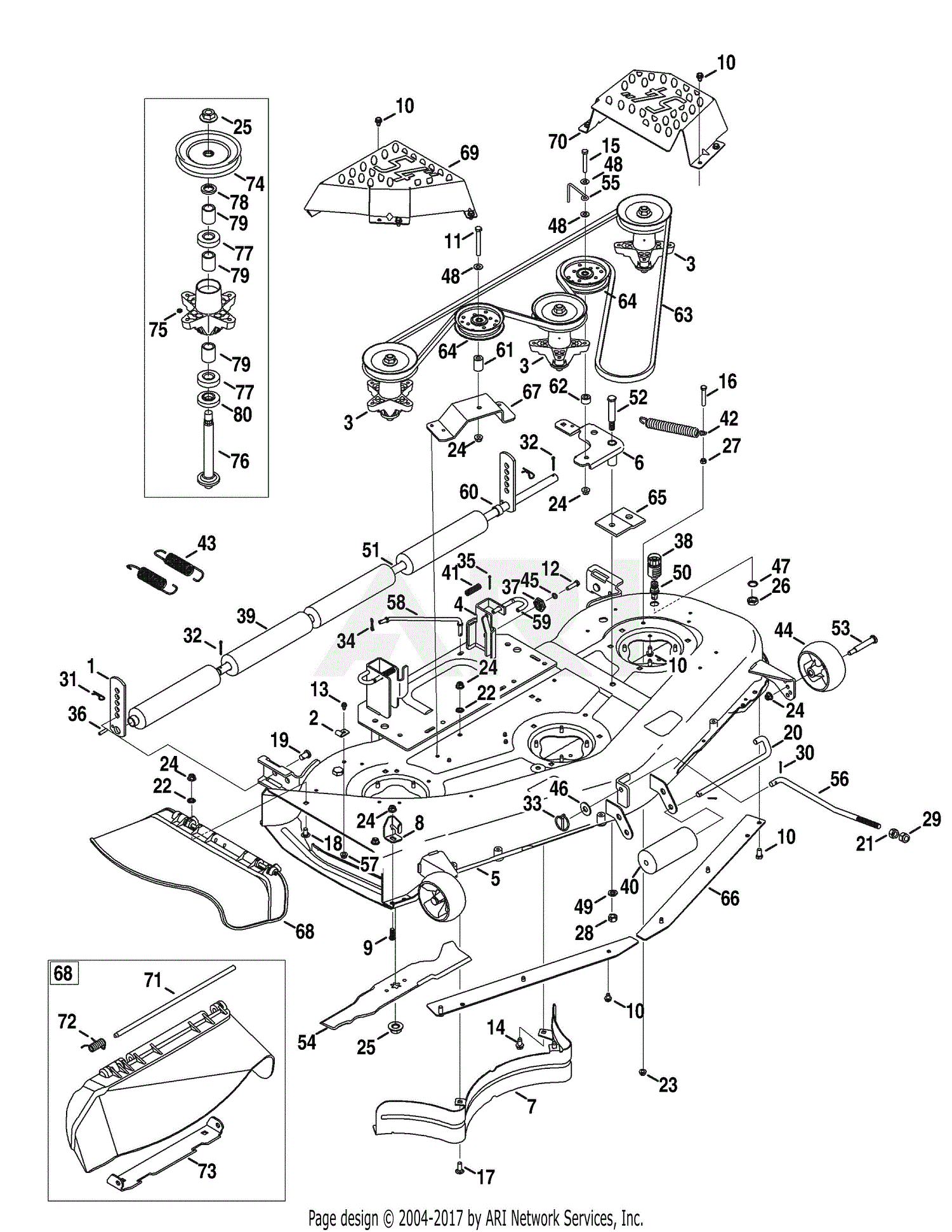 Parts Diagram For Mower Deck 54 Inch