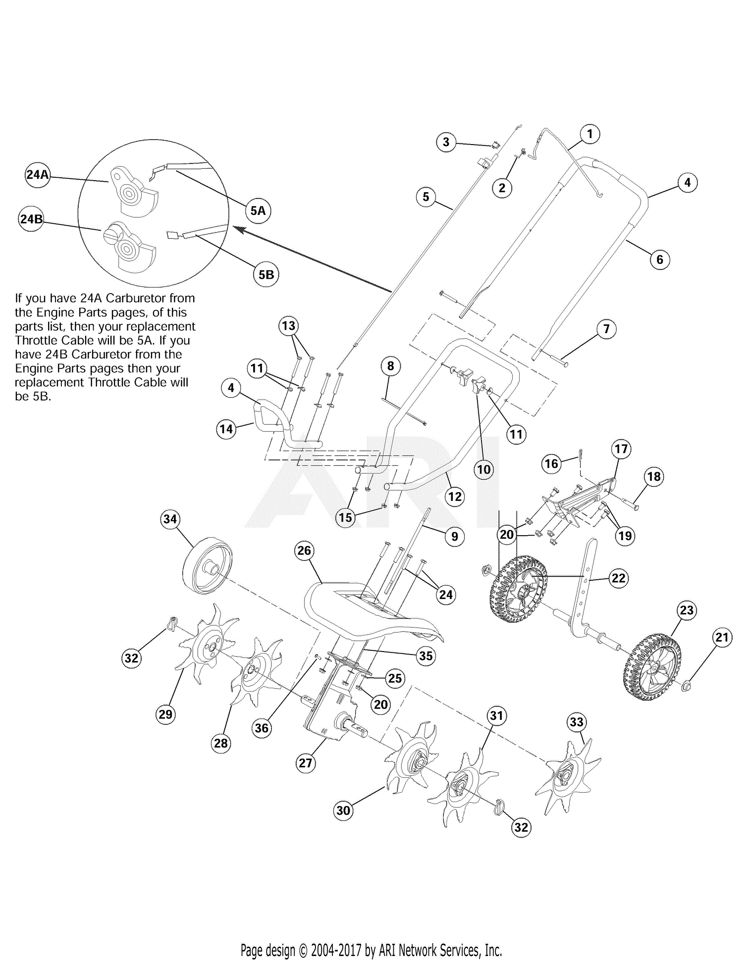 MTD 21A-144R799 (316.29270) Parts Diagram for Lower Cultivator