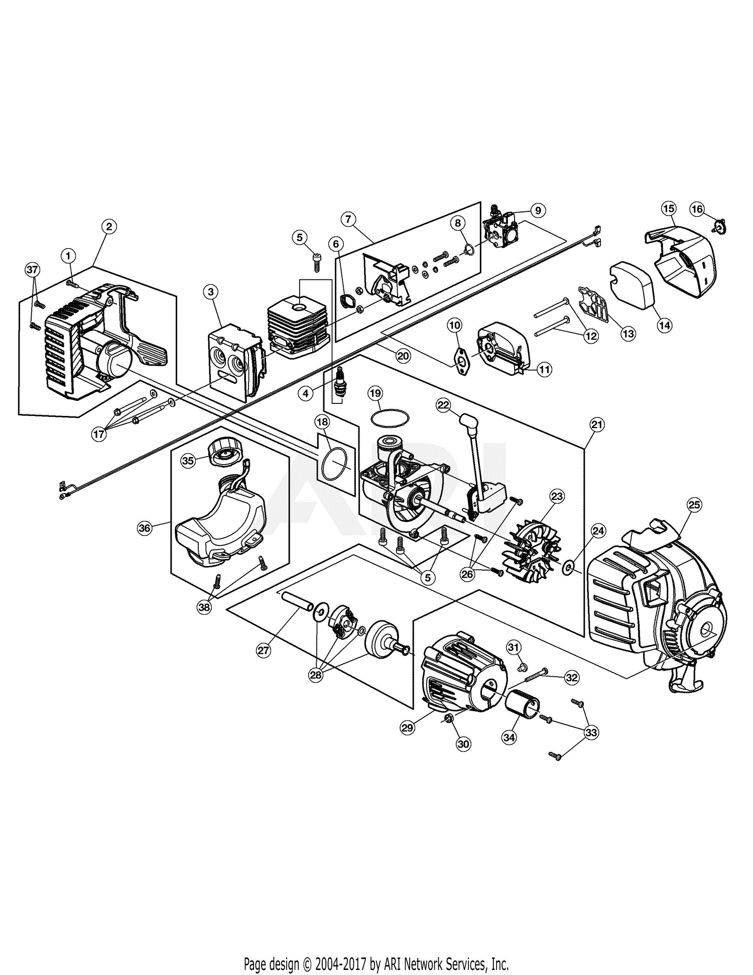 MTD 21AK125G799 (316.240320) (2014) Parts Diagram for Engine Assembly