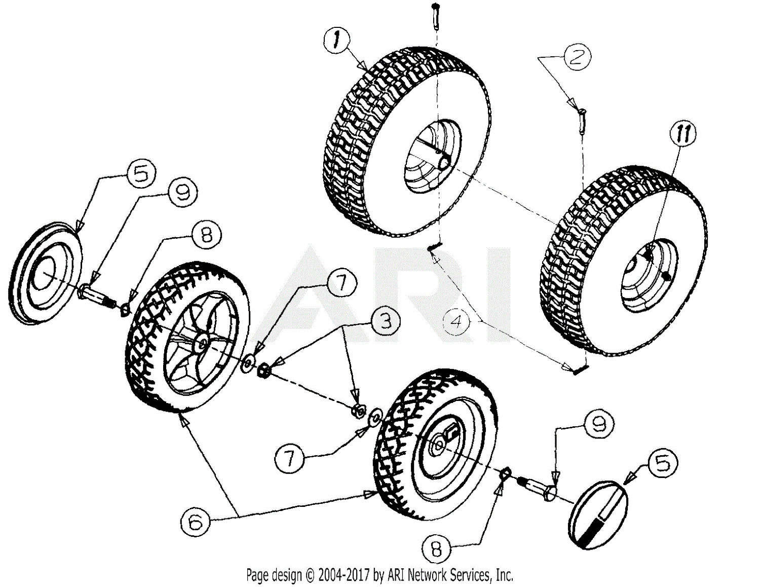 Mtd 247 333c099 247799630 1997 Parts Diagram For Wheels 8262