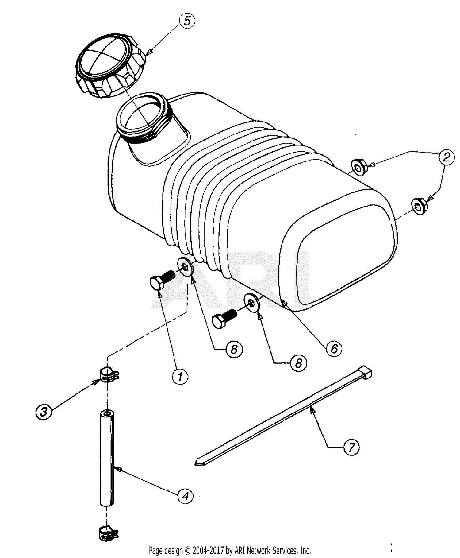 Mtd 247 335d099 247799620 1997 Parts Diagram For Fuel Tank 3110