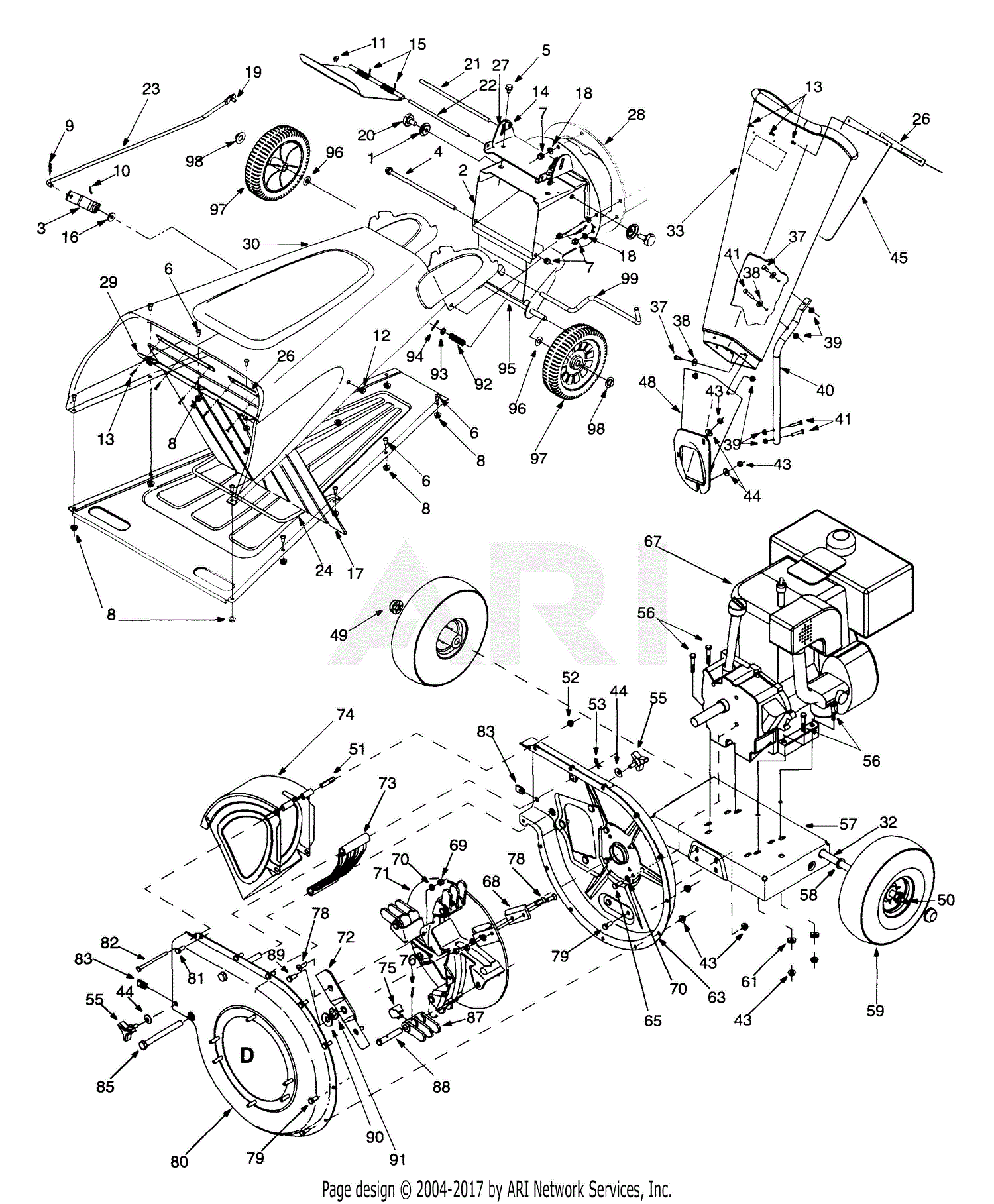 MTD 24A-495D099 (247.775880) (1999) Parts Diagram for General Assembly