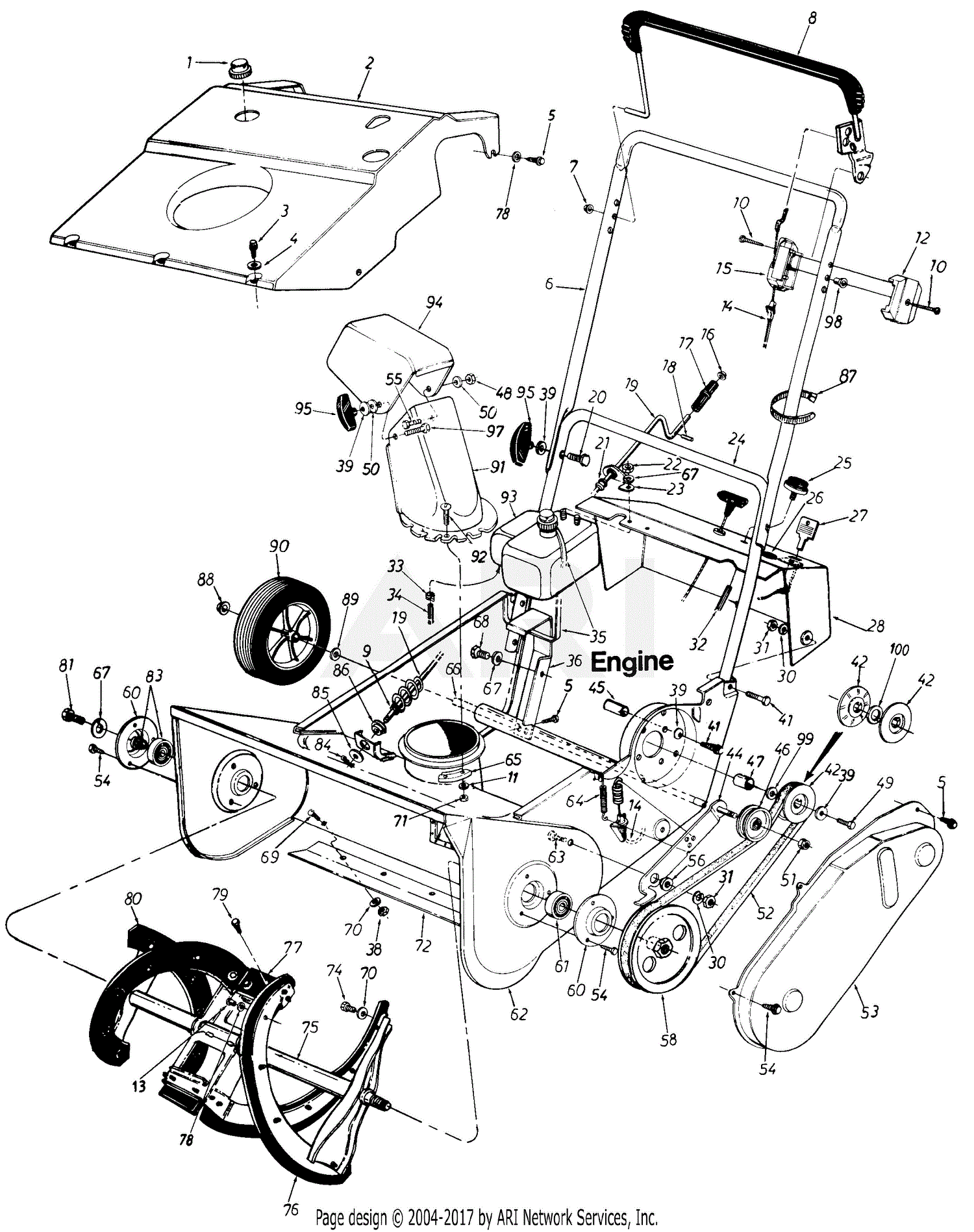 Mtd Sears Craftsman Mdl 247.884210 Parts Diagram For Parts