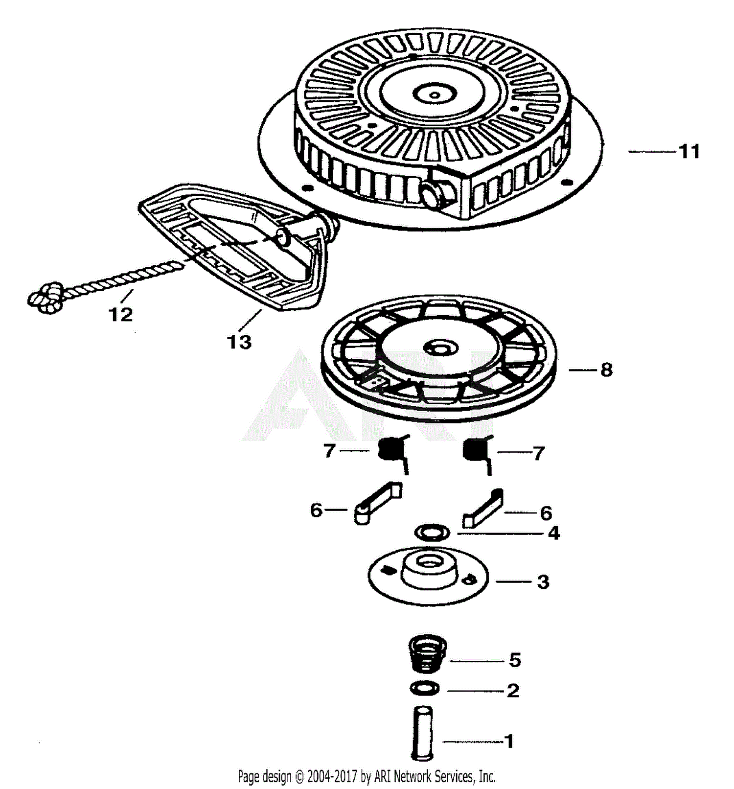 MTD 31AE558G099 (247.888530) (2003) Parts Diagram for Recoil Starter