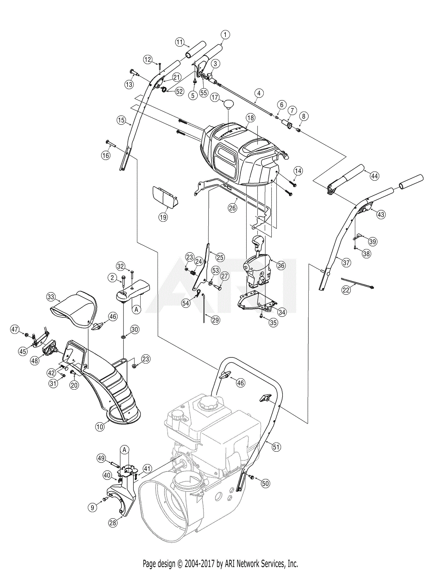 MTD 31AM63TF799 (247.889701) (2008) Parts Diagram for Chute & Controls