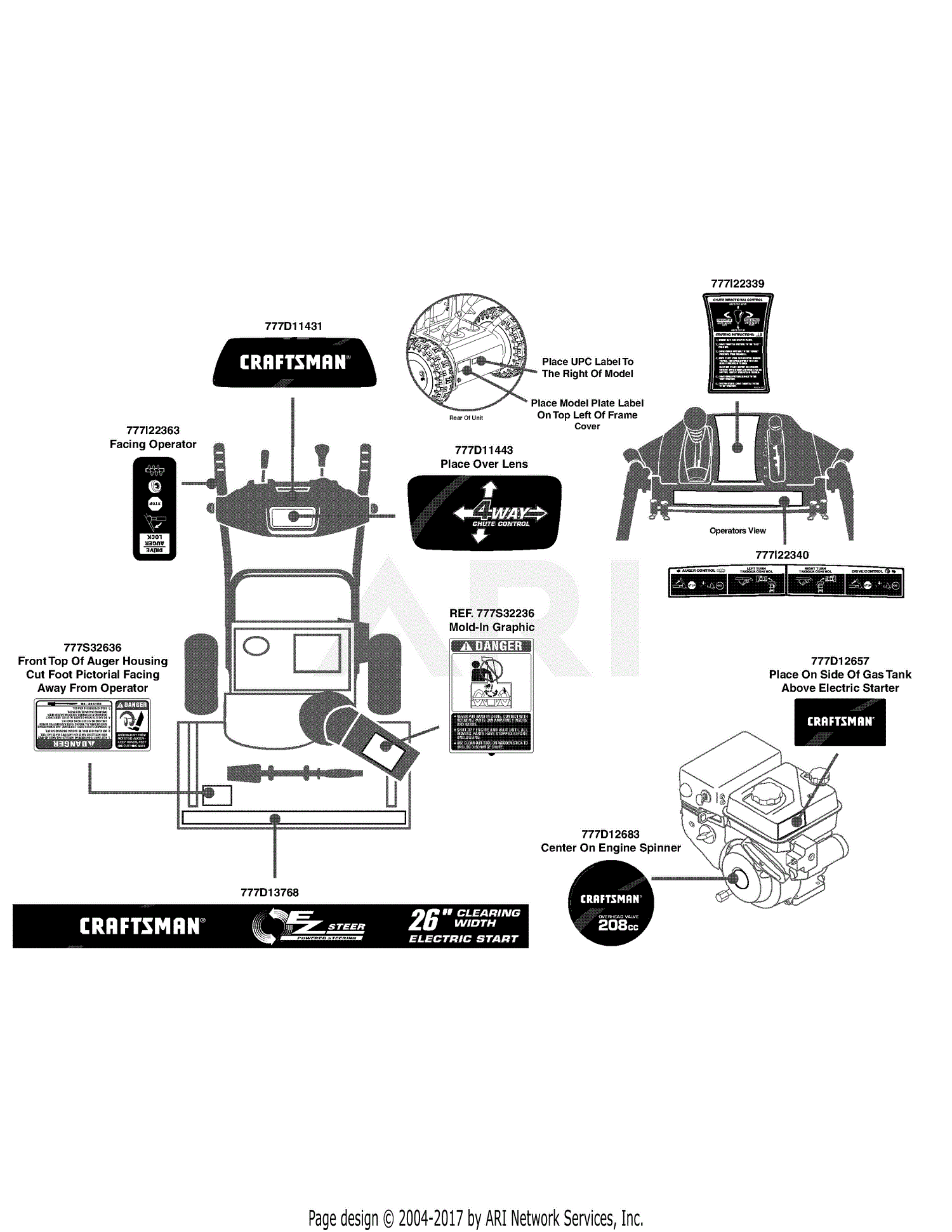 MTD 31AS53TF799 (247.886913) (2012) Parts Diagram for Label Map