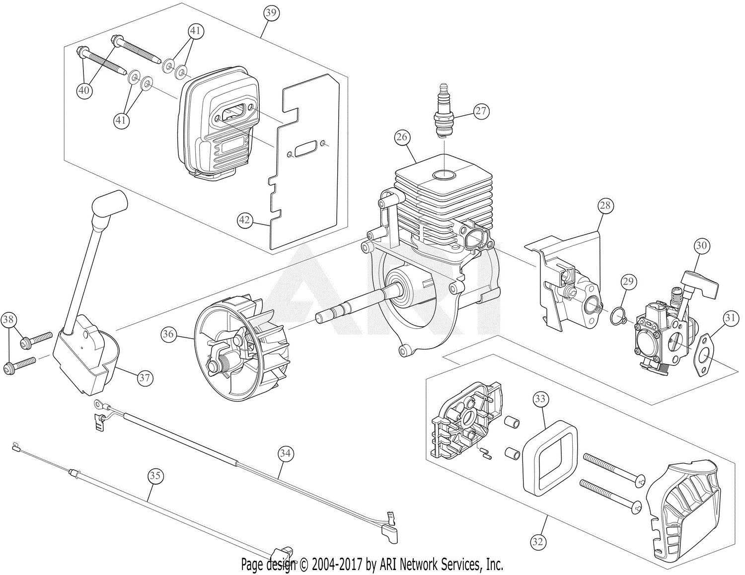 MTD CMXGAAMR25BL 41AR25BL793 Parts Diagram for Engine Assembly