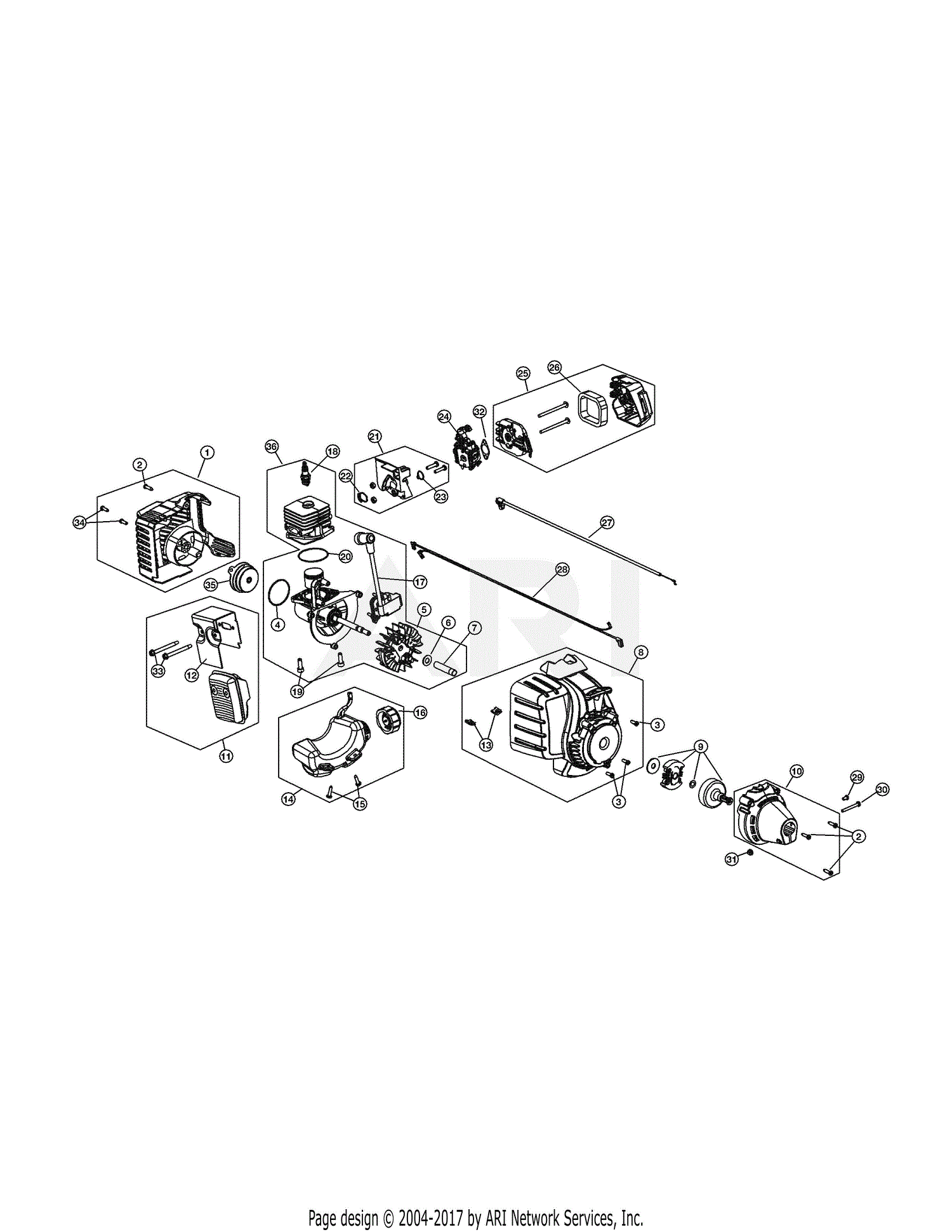 MTD 41AD322C799 (316.791020) Parts Diagram for Engine Assembly