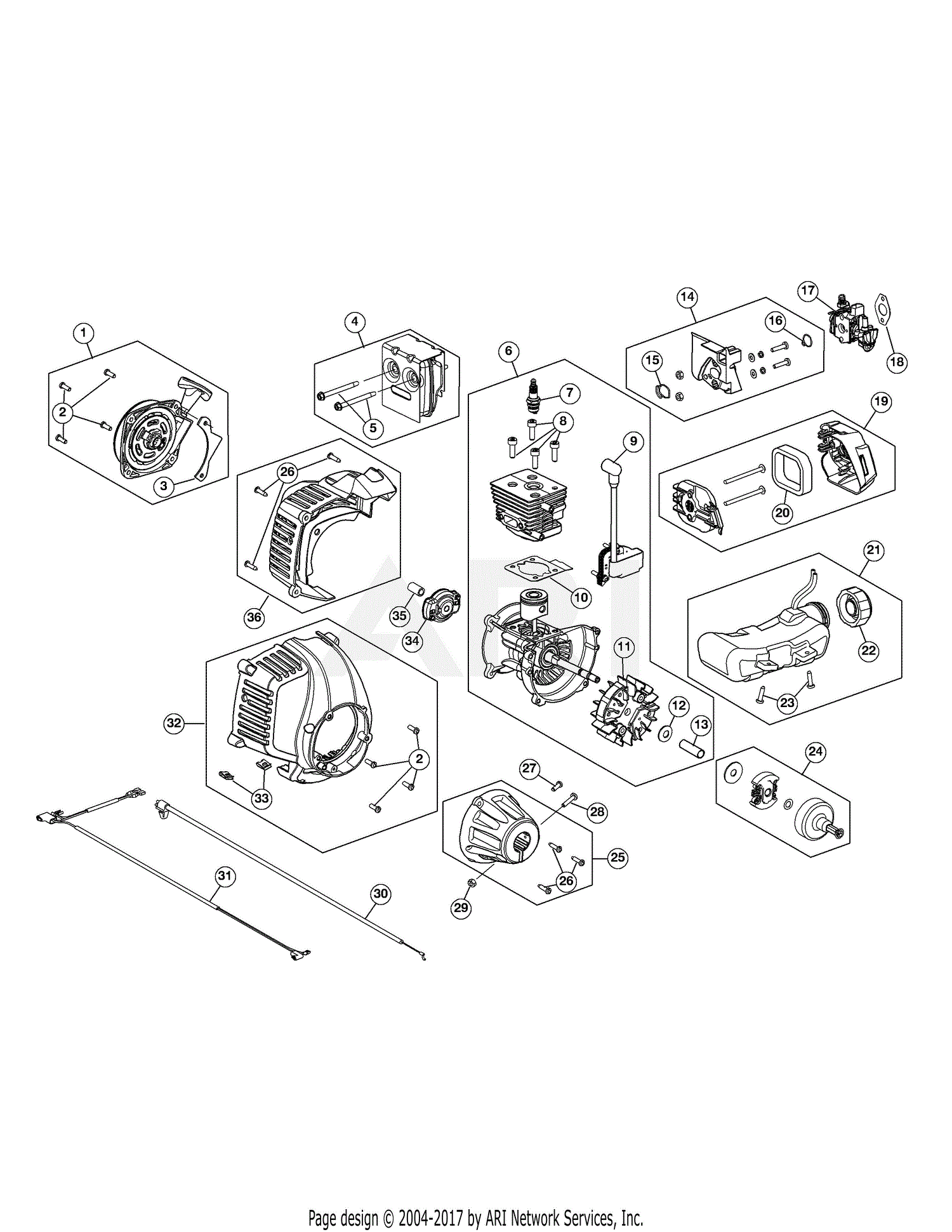 MTD 41CDZ24C799 (316.711201) Parts Diagram for Engine Assembly