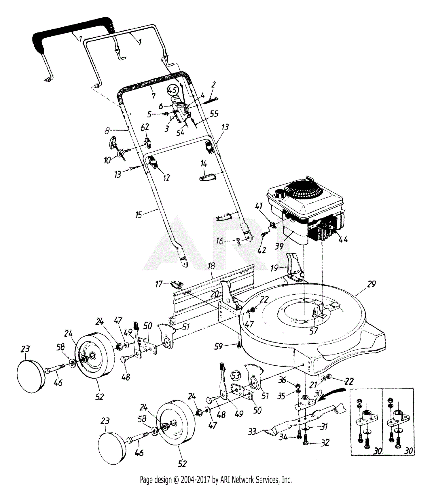 Mtd 113 096d088 Tmo 3731703 1993 Parts Diagram For Wheel And Deck