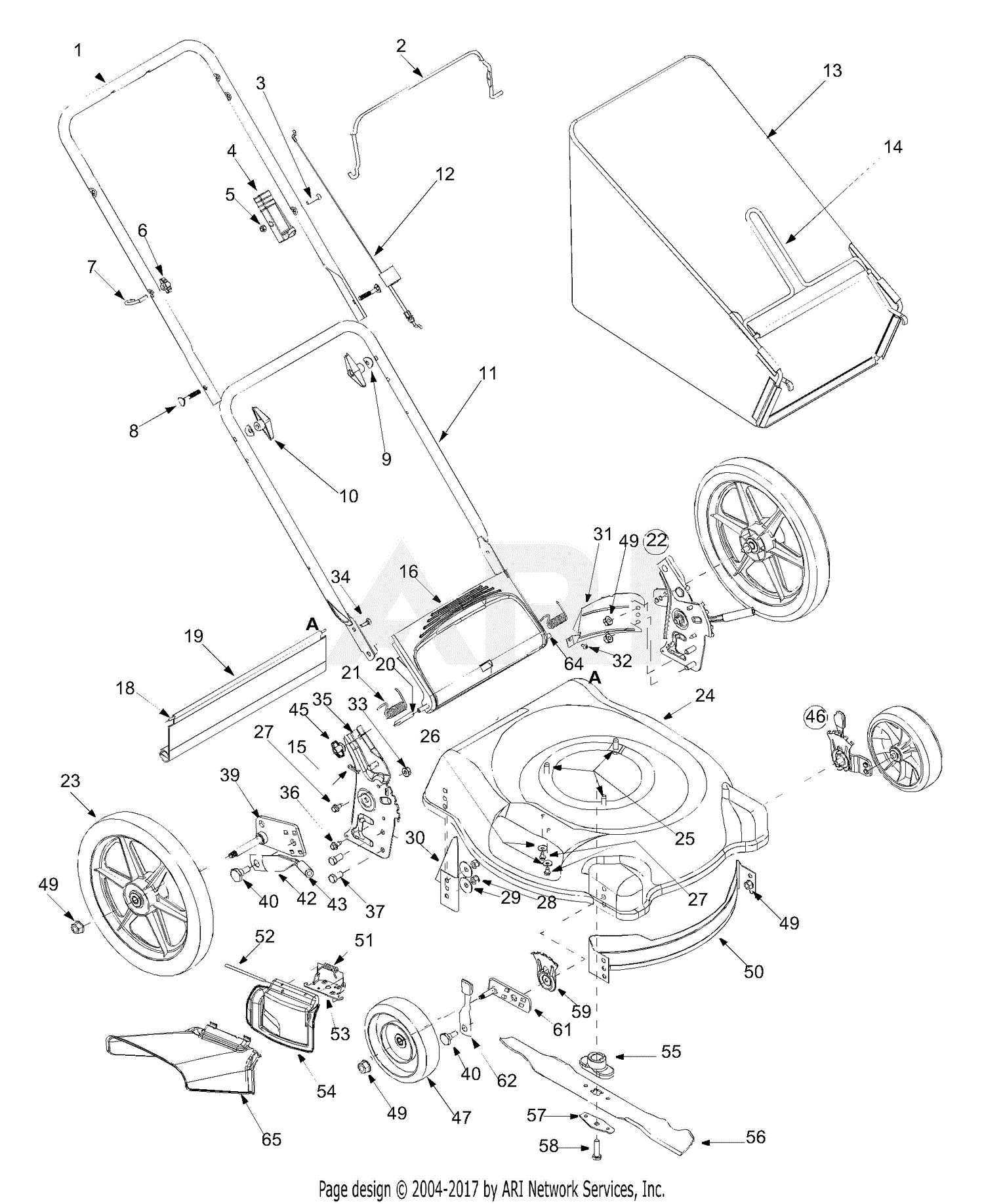 MTD 11A-545D734 (2004) Parts Diagram for General Assembly