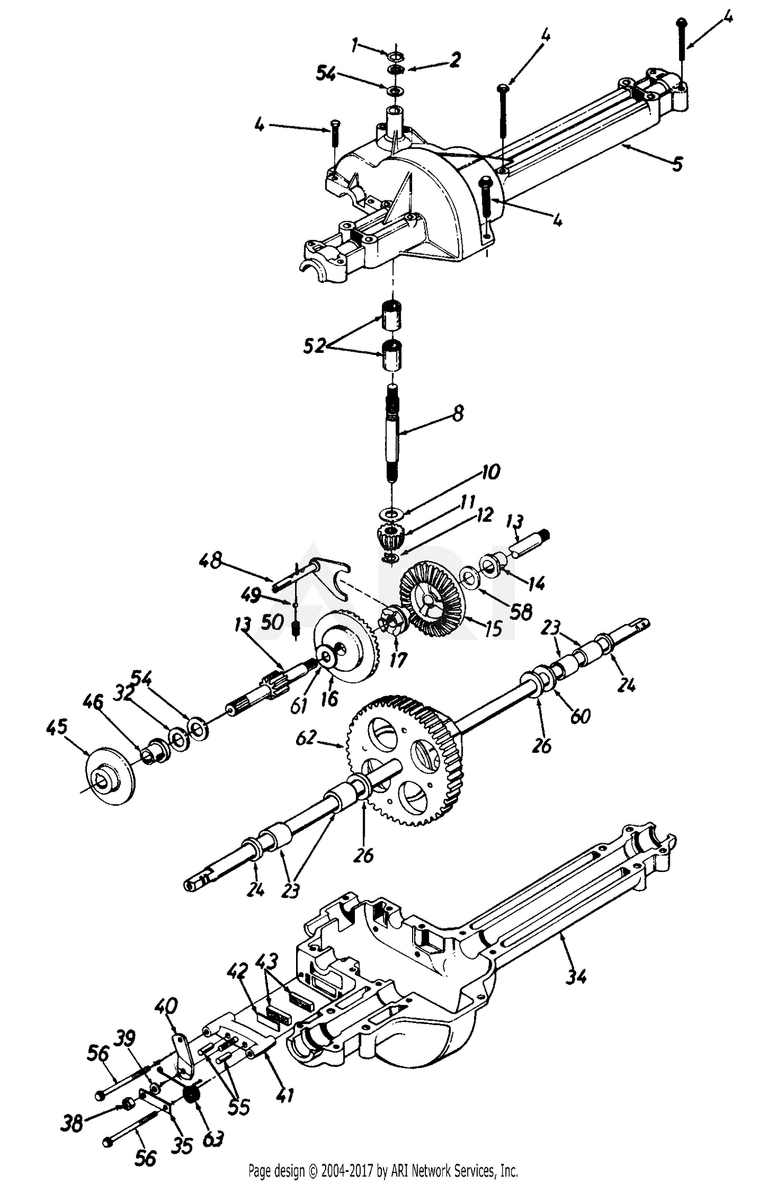 MTD 13AL452F120 (1997) Parts Diagram for Transaxle