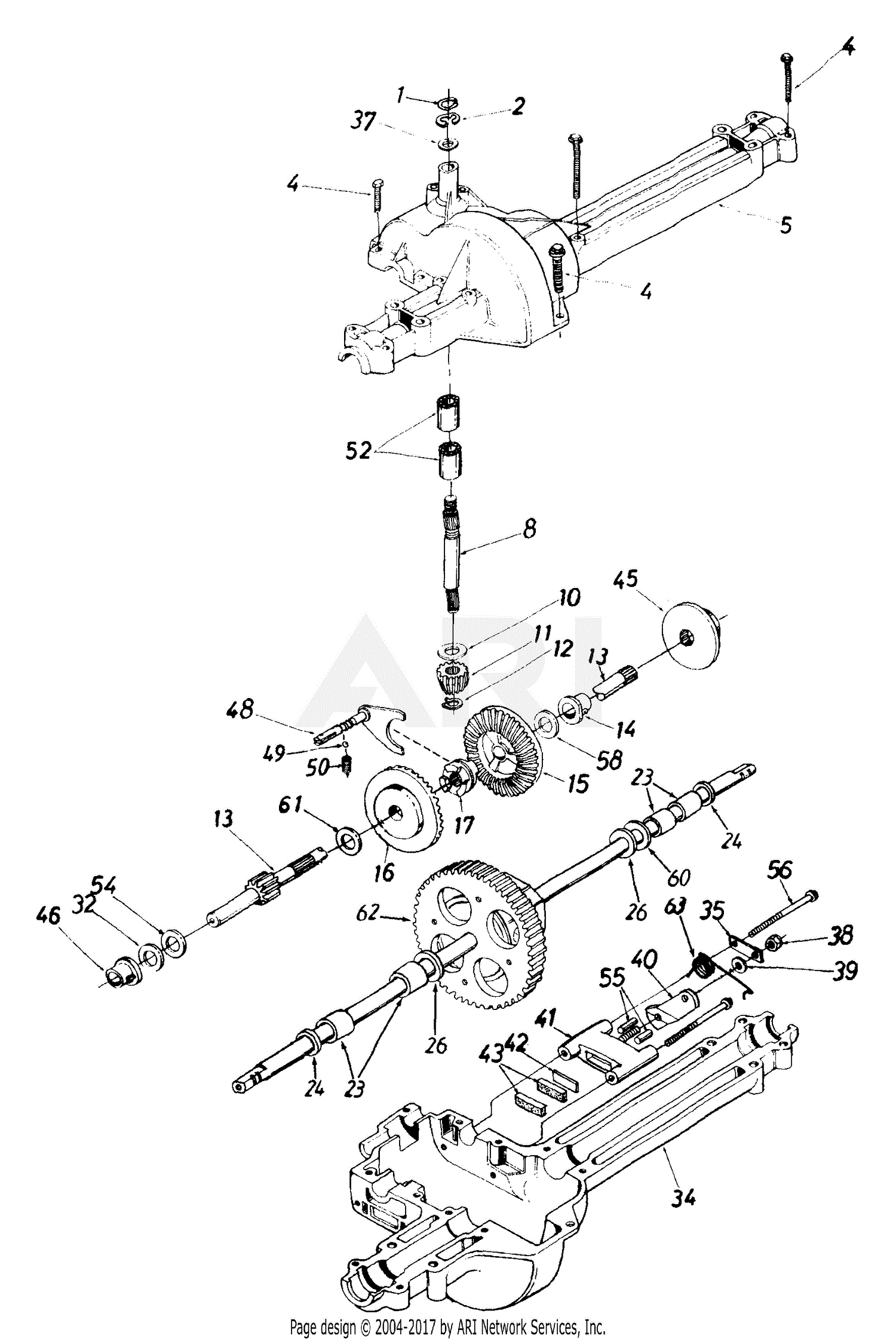 MTD 13AO675G141 (1999) Parts Diagram for Transmission