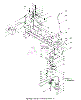 MTD 13AI608H062 (2000) Parts Diagram for PTO Drive, Battery, Frame ...