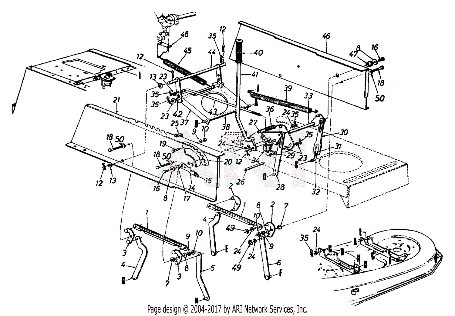 Mtd 13am672g352  2001  Parts Diagram For Deck Lift