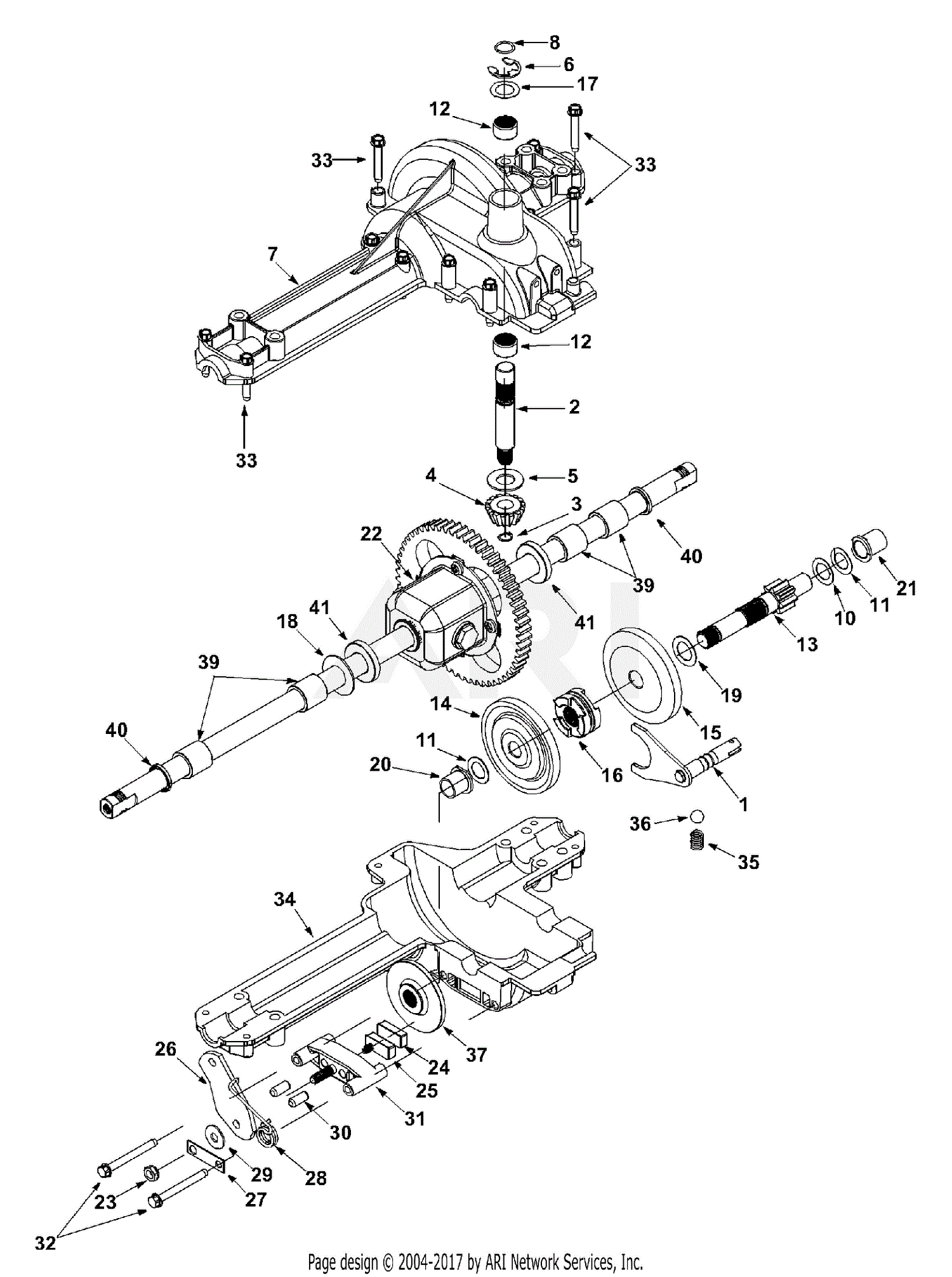 MTD 13BI675H062 (2002) Parts Diagram for Transmission