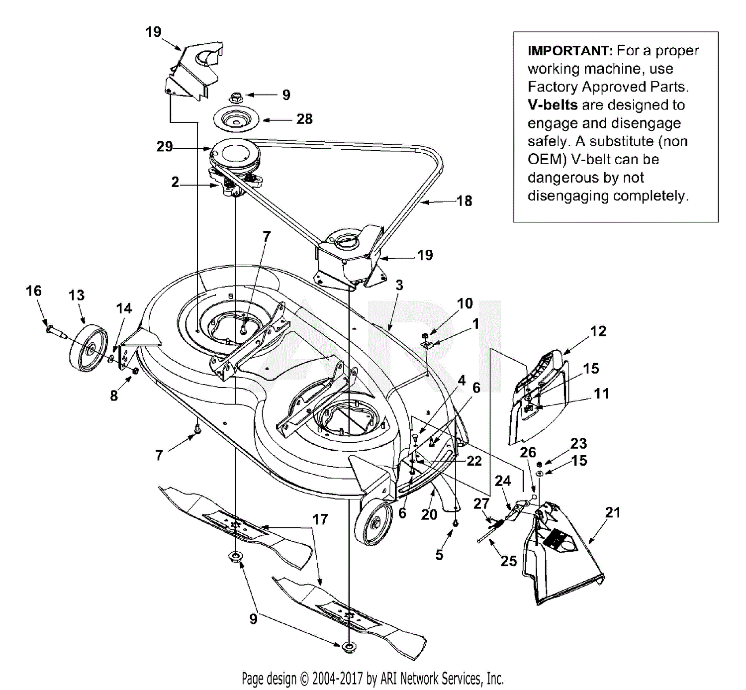 MTD 13AH660F352 (2002) Parts Diagram for Deck Assembly 