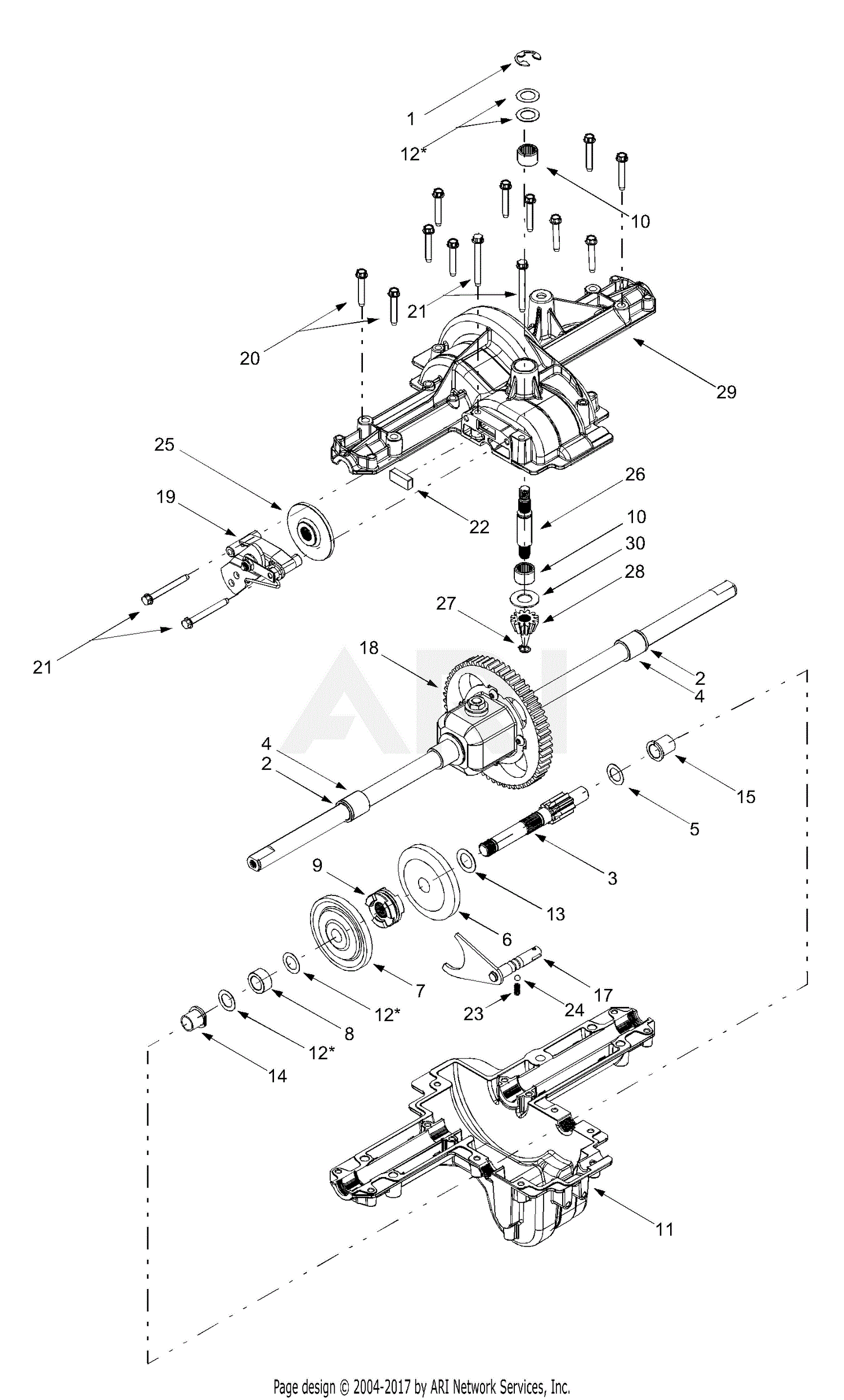 Mtd 13ad608g300  2003  Parts Diagram For Transmission