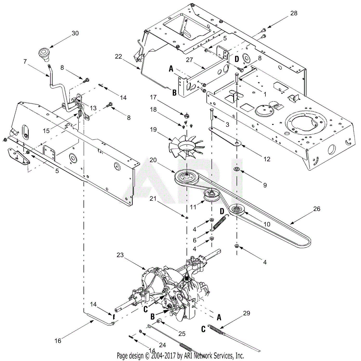 MTD 13AP698G731 (2004) Parts Diagram for Drive