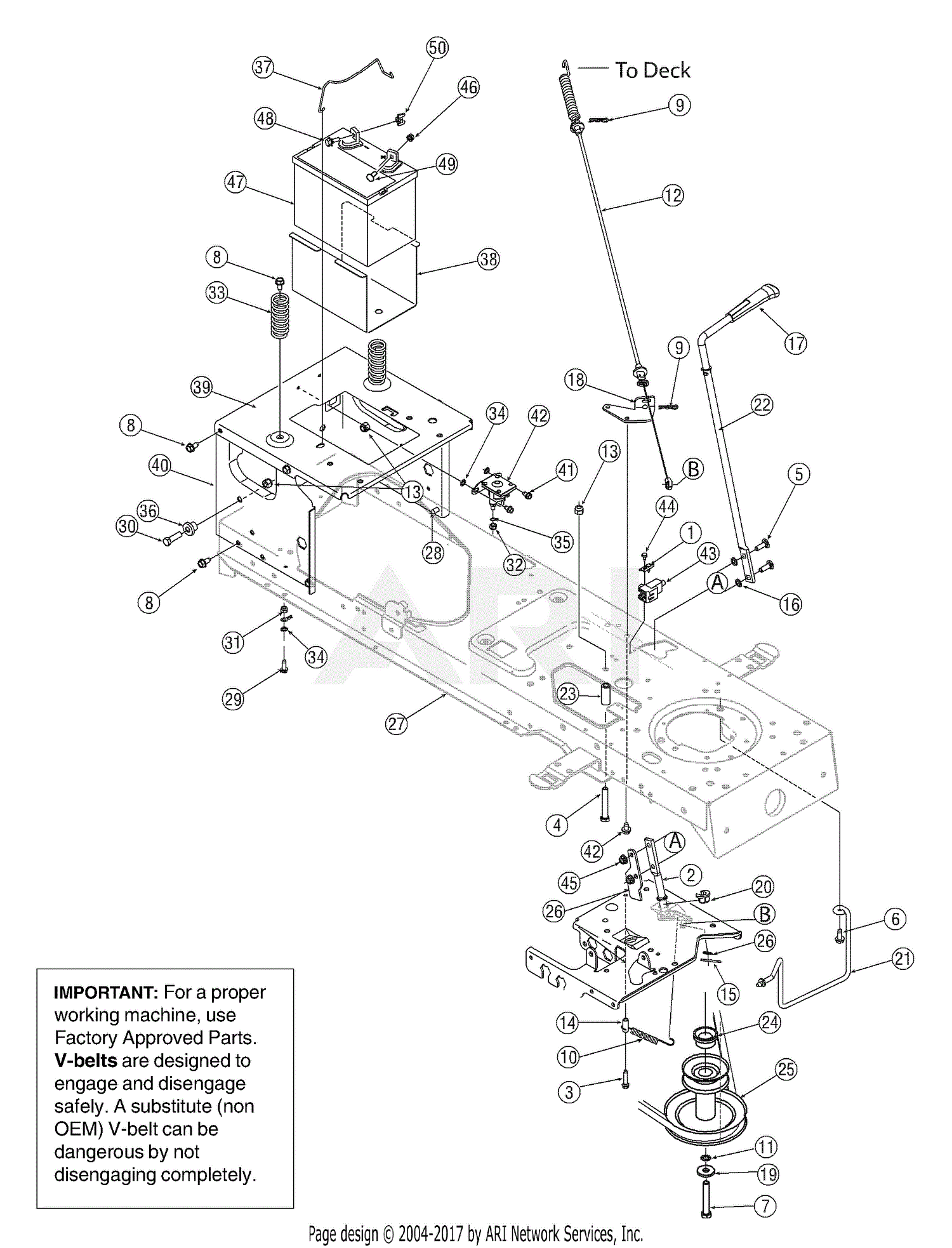 MTD 13AL606G730 (2005) Parts Diagram for PTO