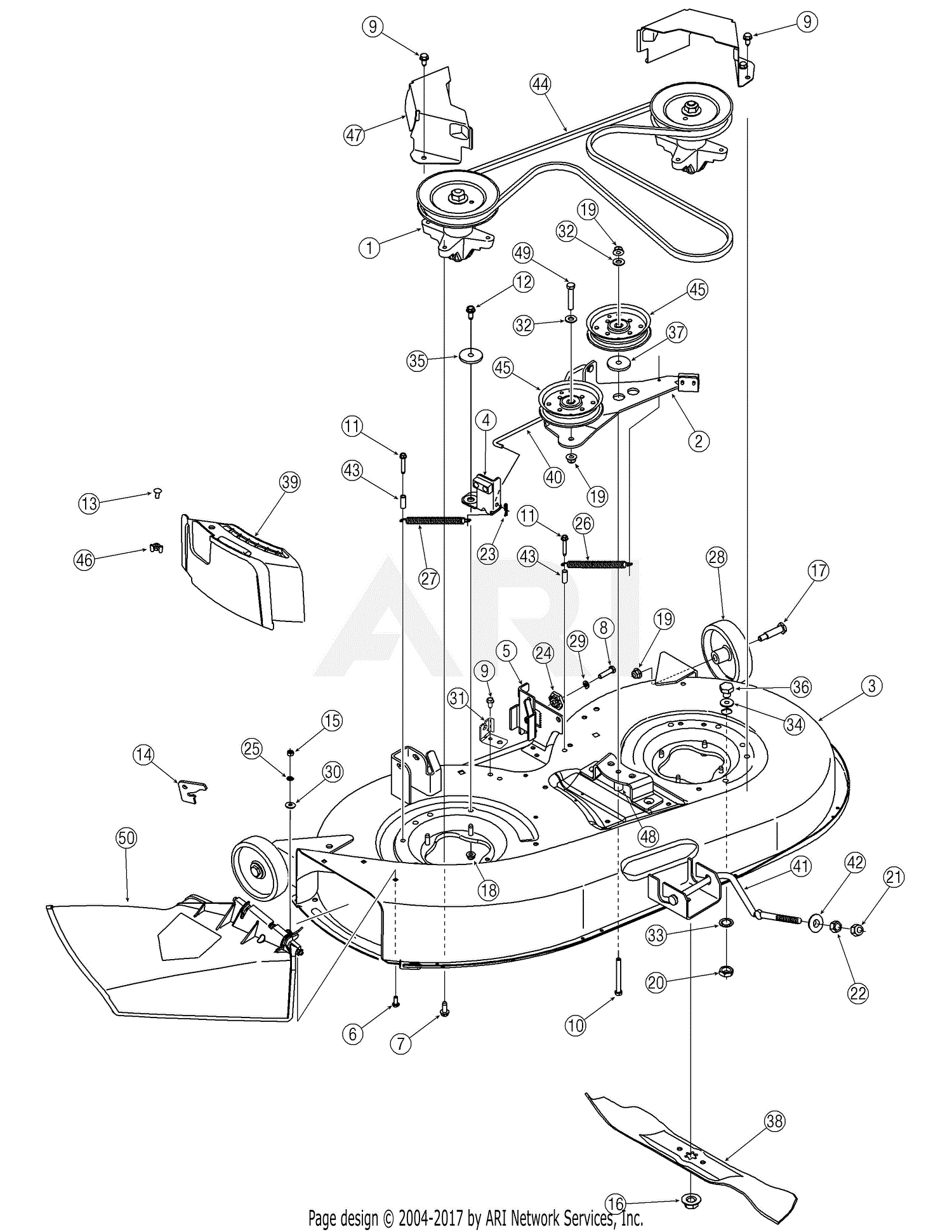 Mtd 13bn771g729 2006 Parts Diagram For Deck Assembly 42 Inch