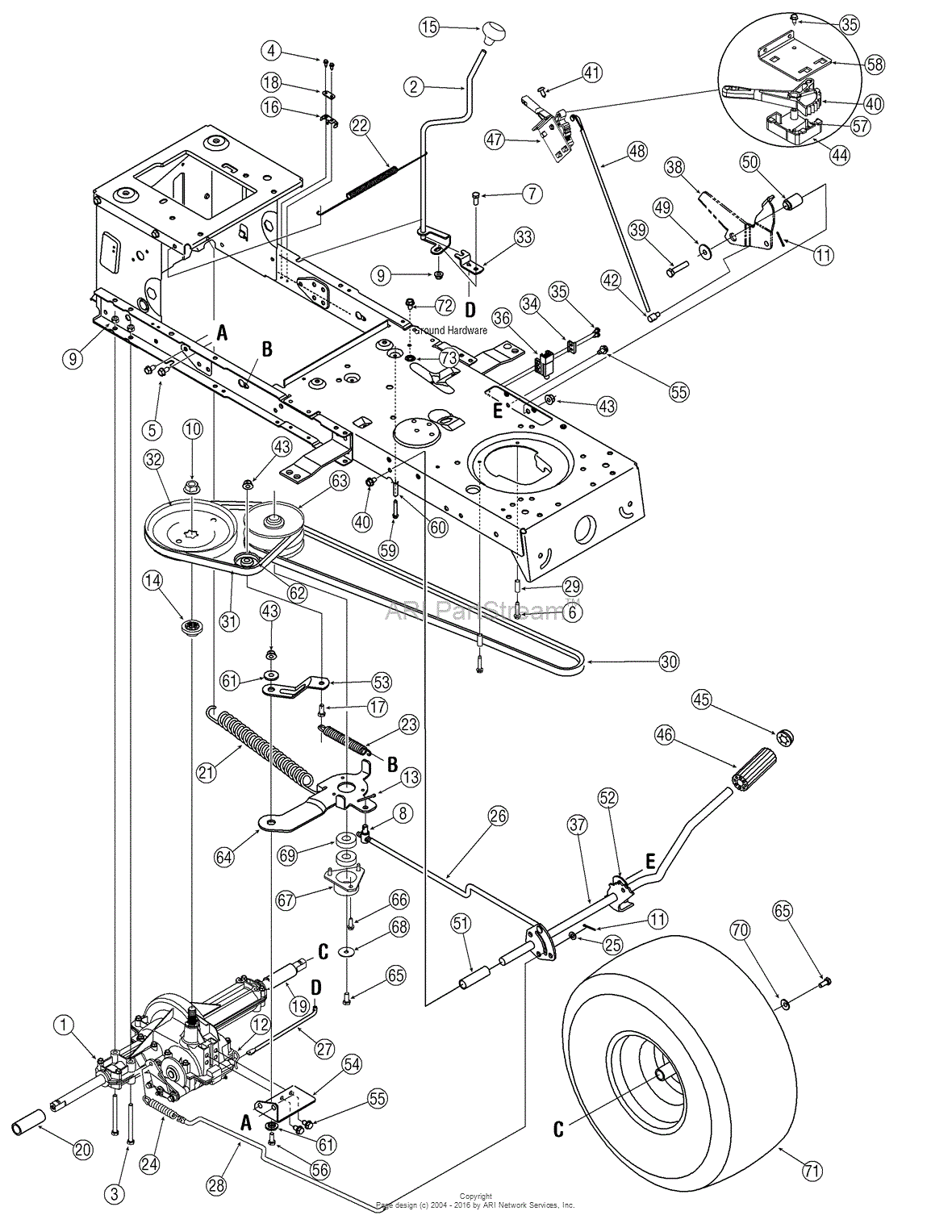 Mtd 13ad771g731  2006  Parts Diagram For Drive