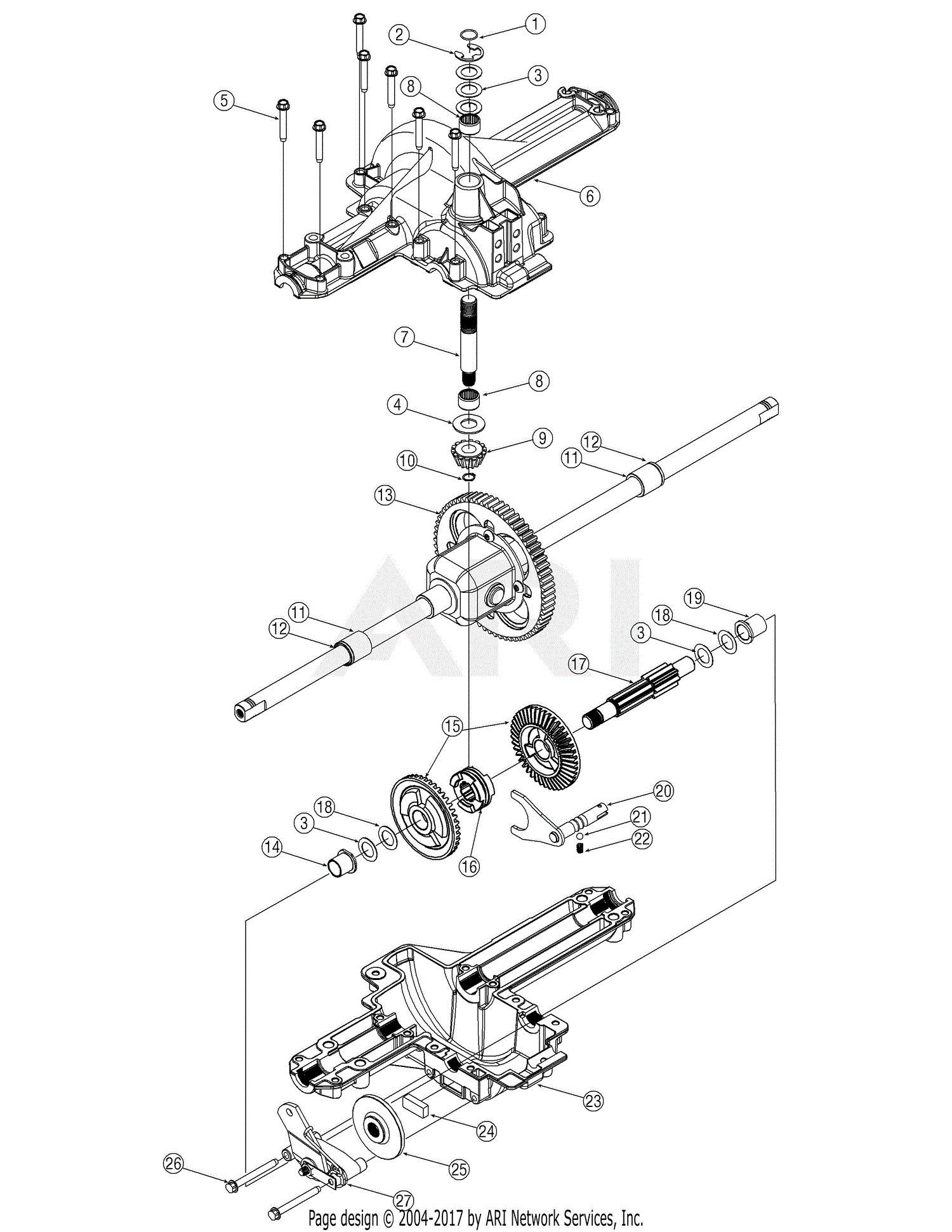 Mtd 13ax605h730  2006  Parts Diagram For Transmission