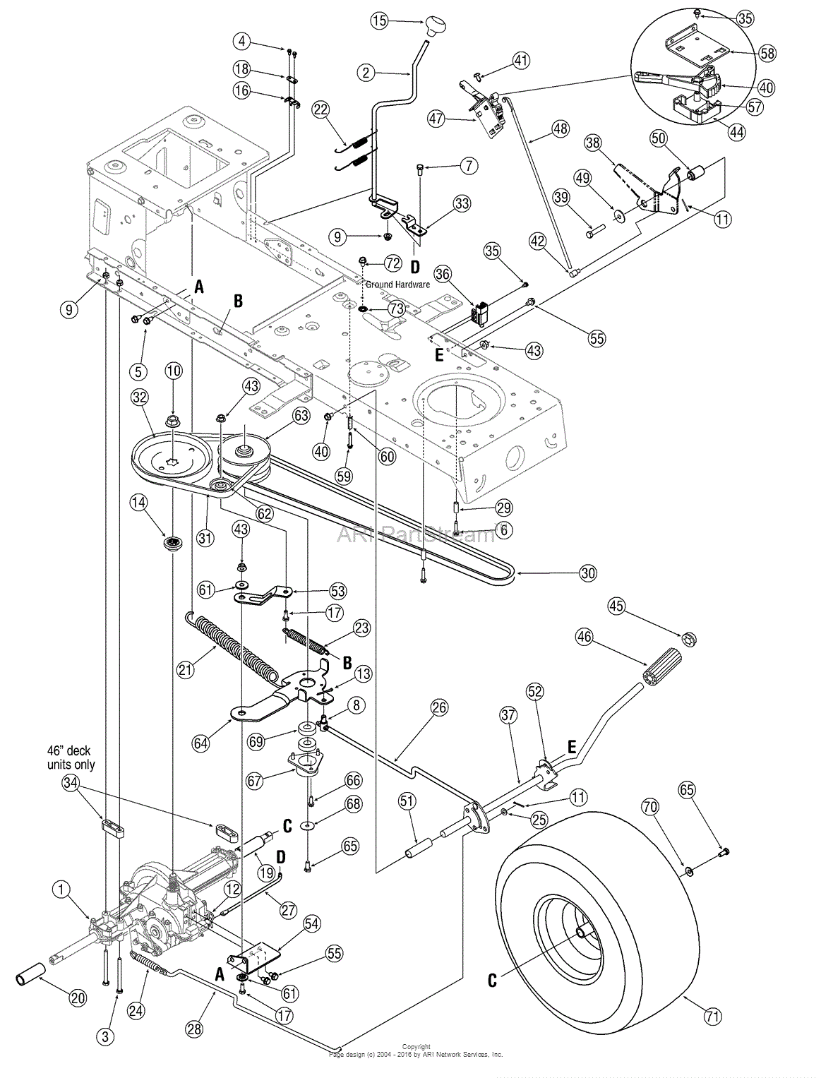 MTD 13AN771H729 (2007) Parts Diagram for Drive