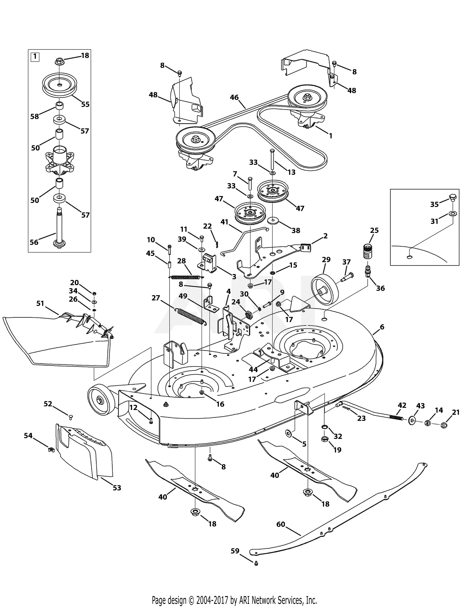 Mtd 13an772g055 2009 Parts Diagram For Mower Deck 42 Inch