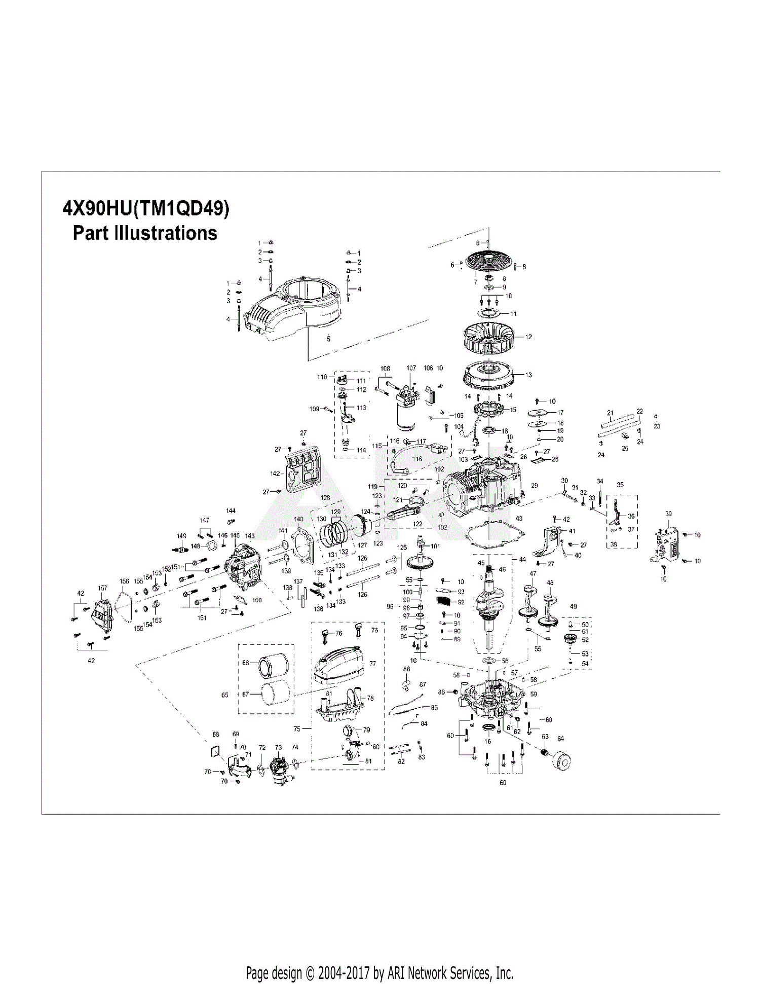 MTD 13W277SS031 LT 4200 (2015) Parts Diagram for 4X90HU Engine cub cadet wiring schematic 