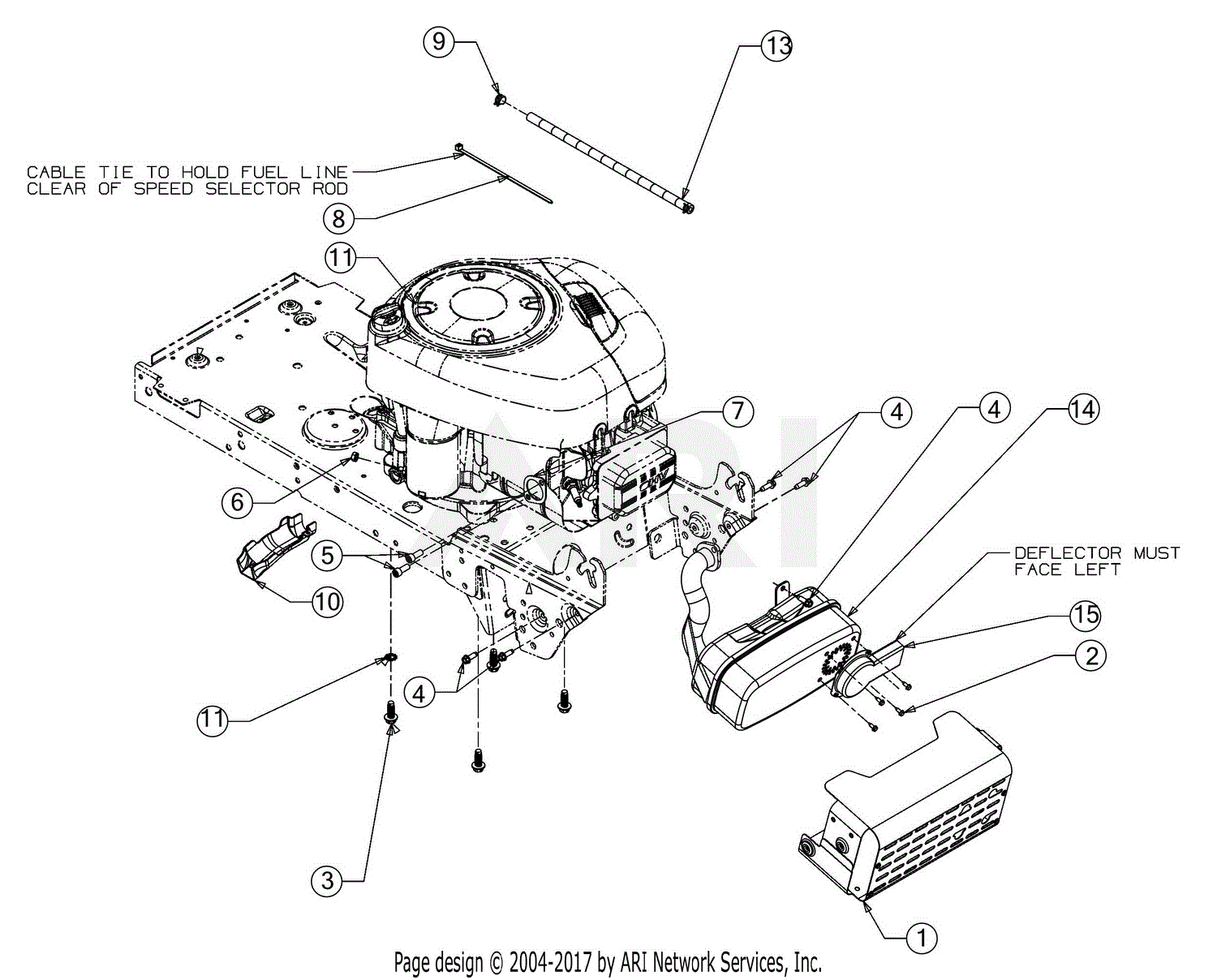 MTD 13WN77SS031 (LT4200) (2017) Parts Diagram for Engine ... huskee mower wiring diagram 