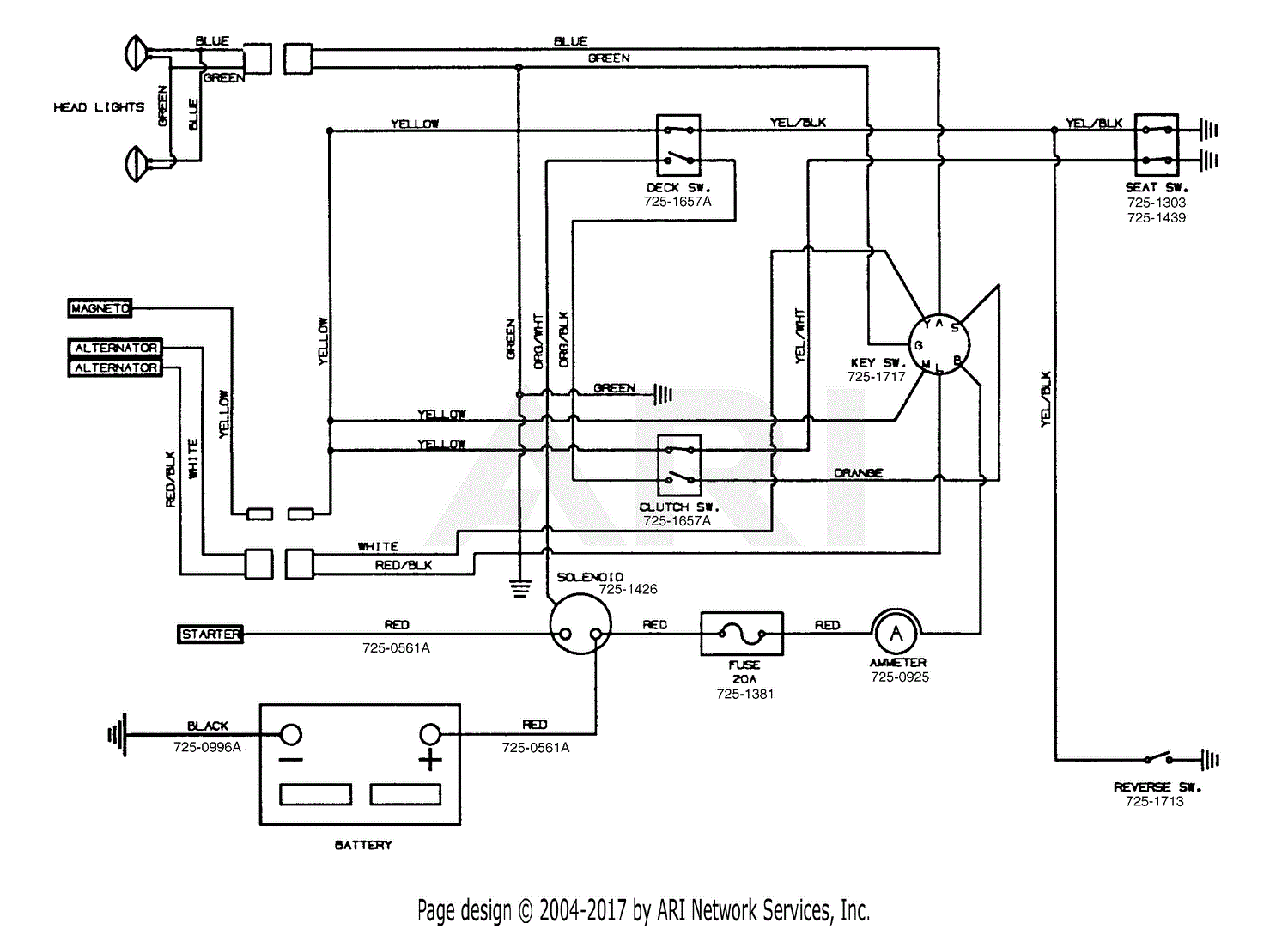 Mtd 14aj849p131  1998  Parts Diagram For Electrical  Switches