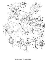 MTD 14BJ848H131 (2002) Parts Diagram for Lift Assembly, Gas Tank, Muffler