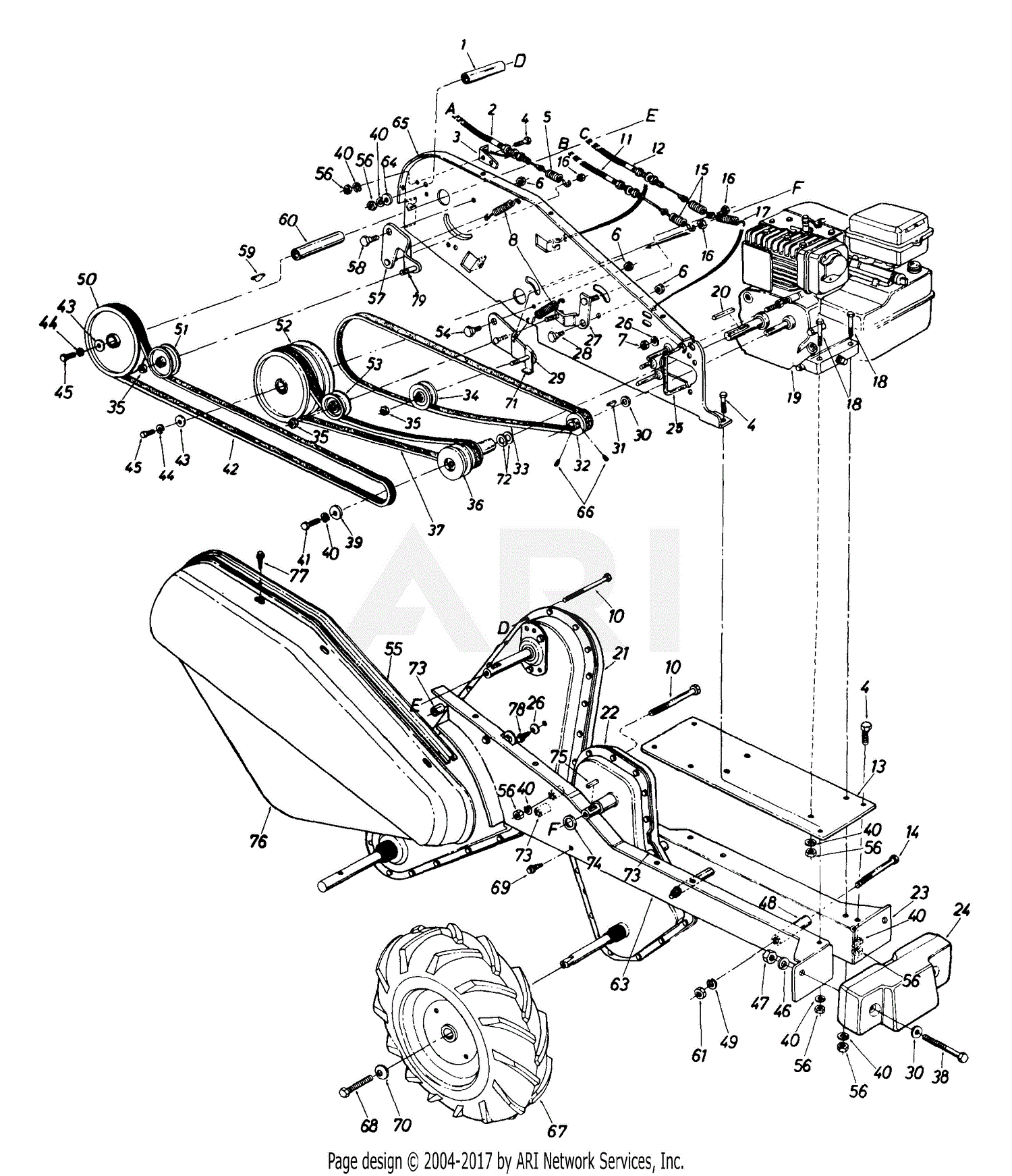 MTD 213-406-118 (SWC #28714) (1993) Parts Diagram for Chain Case Complete